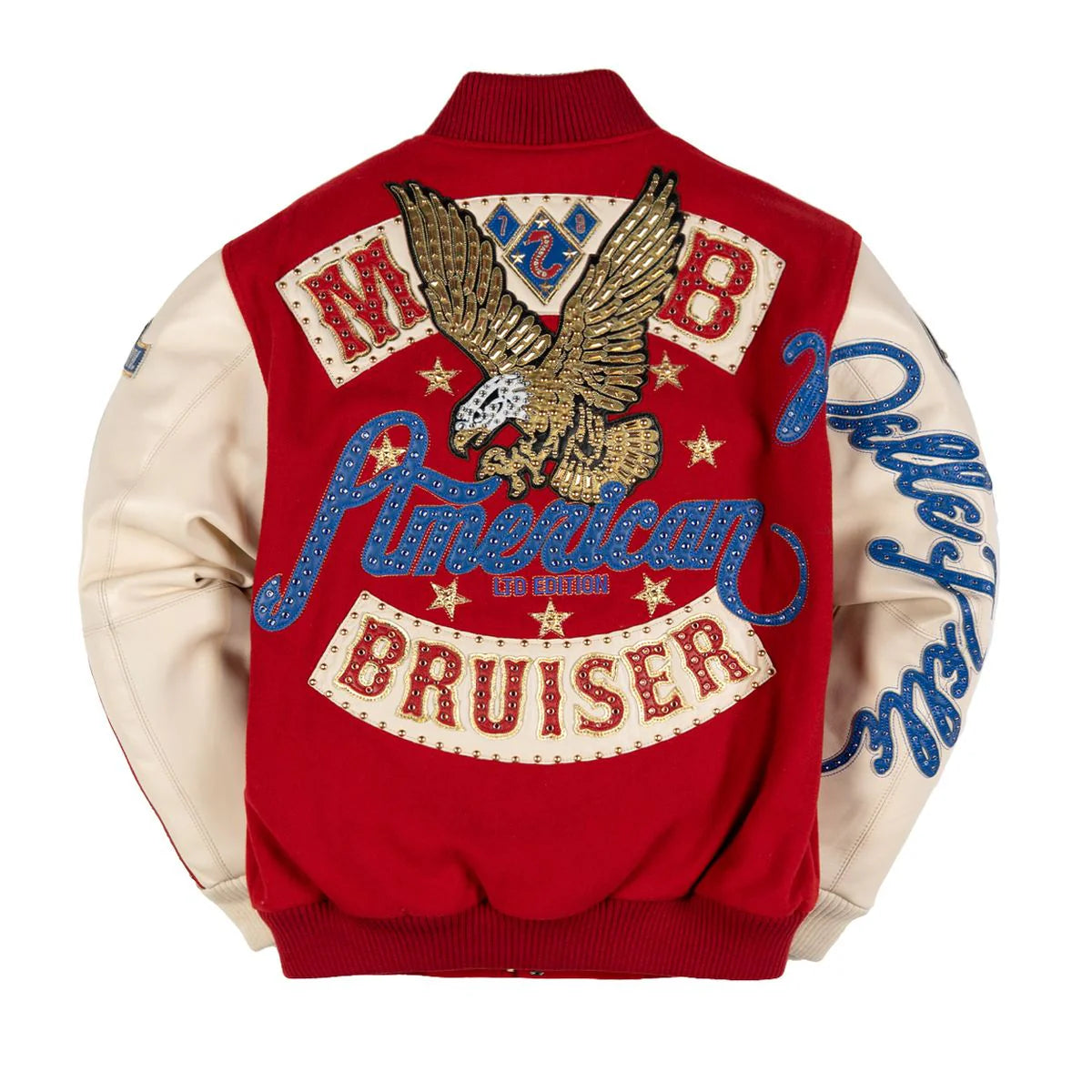 Pelle Pelle Bruiser Varsity Jackets "Red/Cream"