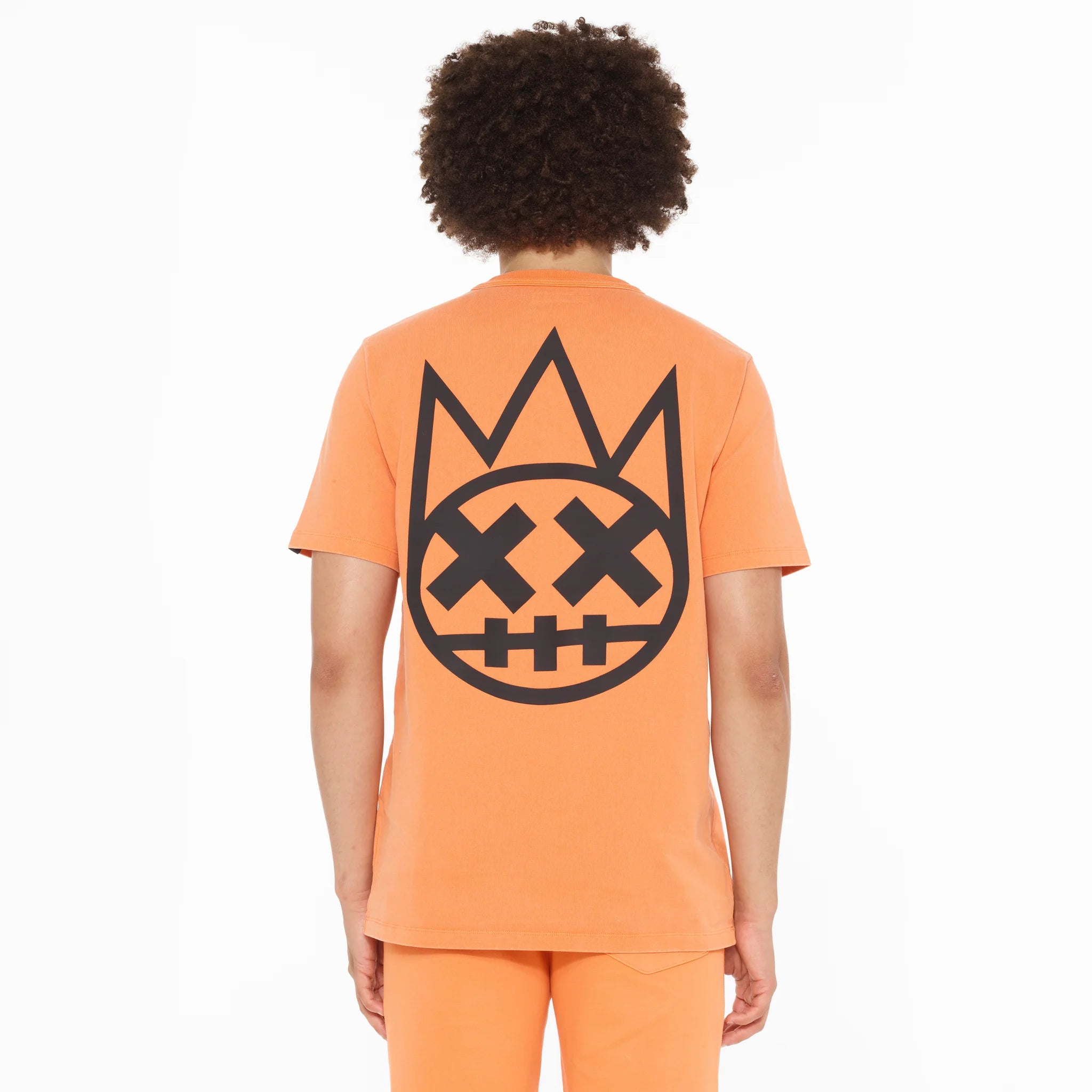 Cult's Short Sleeve Crew Neck T-Shirts "Shimuchan" Logo in Orange