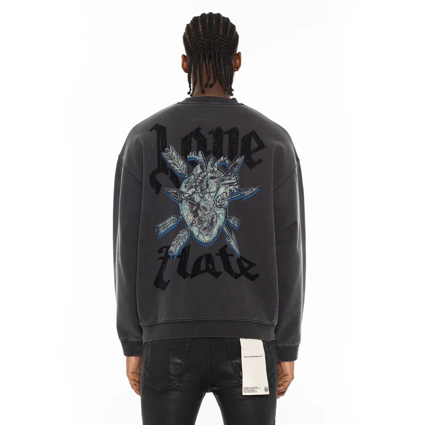 Cult's Novelty Fleece Crew Sweatshirt in Vintage Charcoal