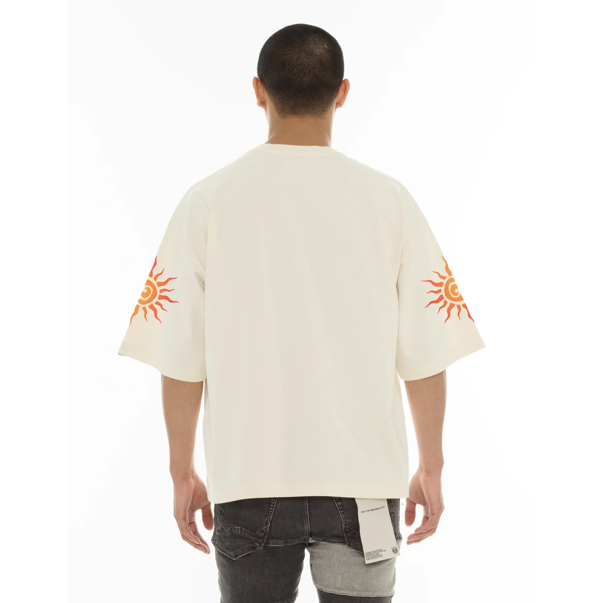 Cult's Oversized Short Sleeve Crew Neck T-Shirts "Along Came A Spider" 'Winter White'