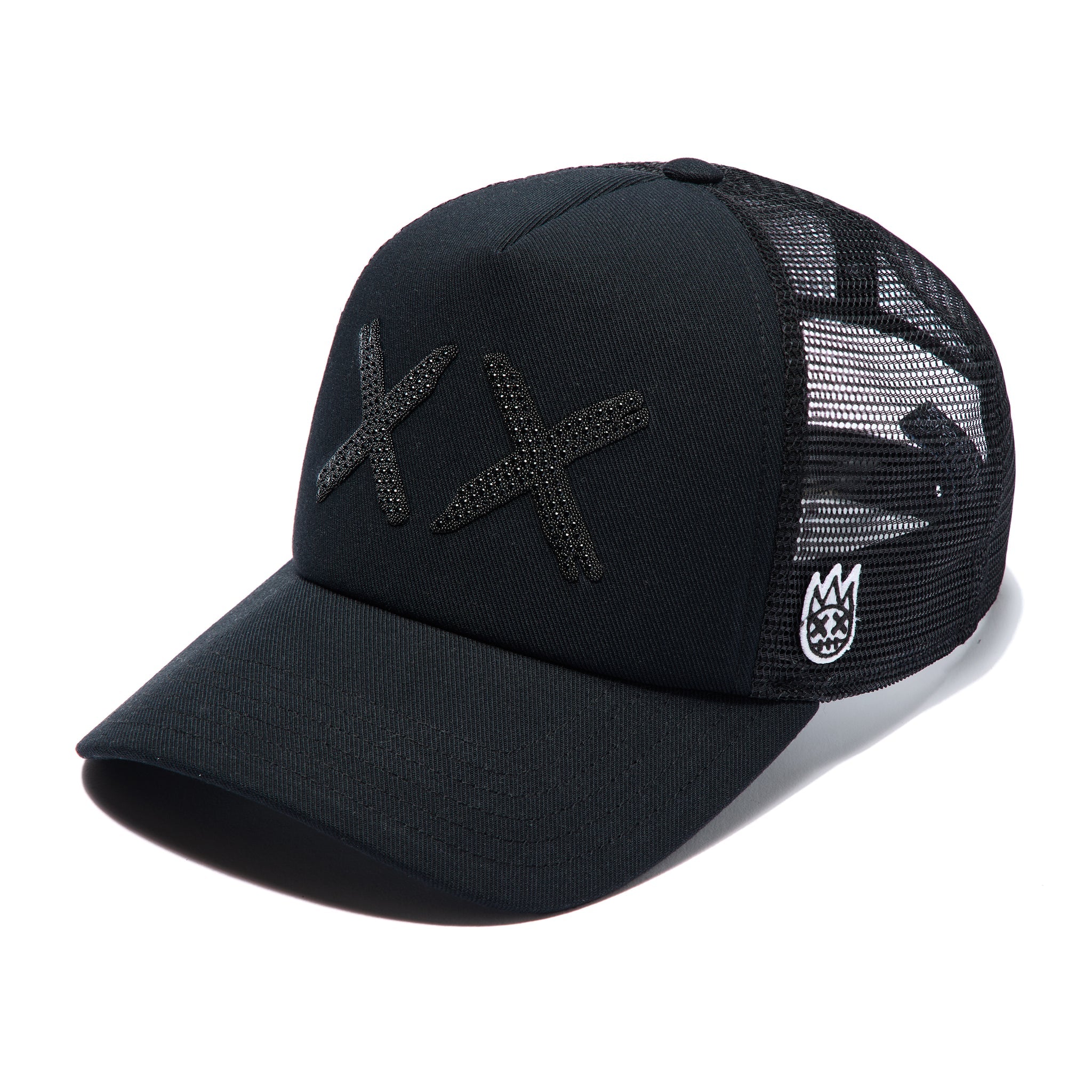 Cult's Black Crystals Mesh Trucker Hat "XX" Logo 'Black'