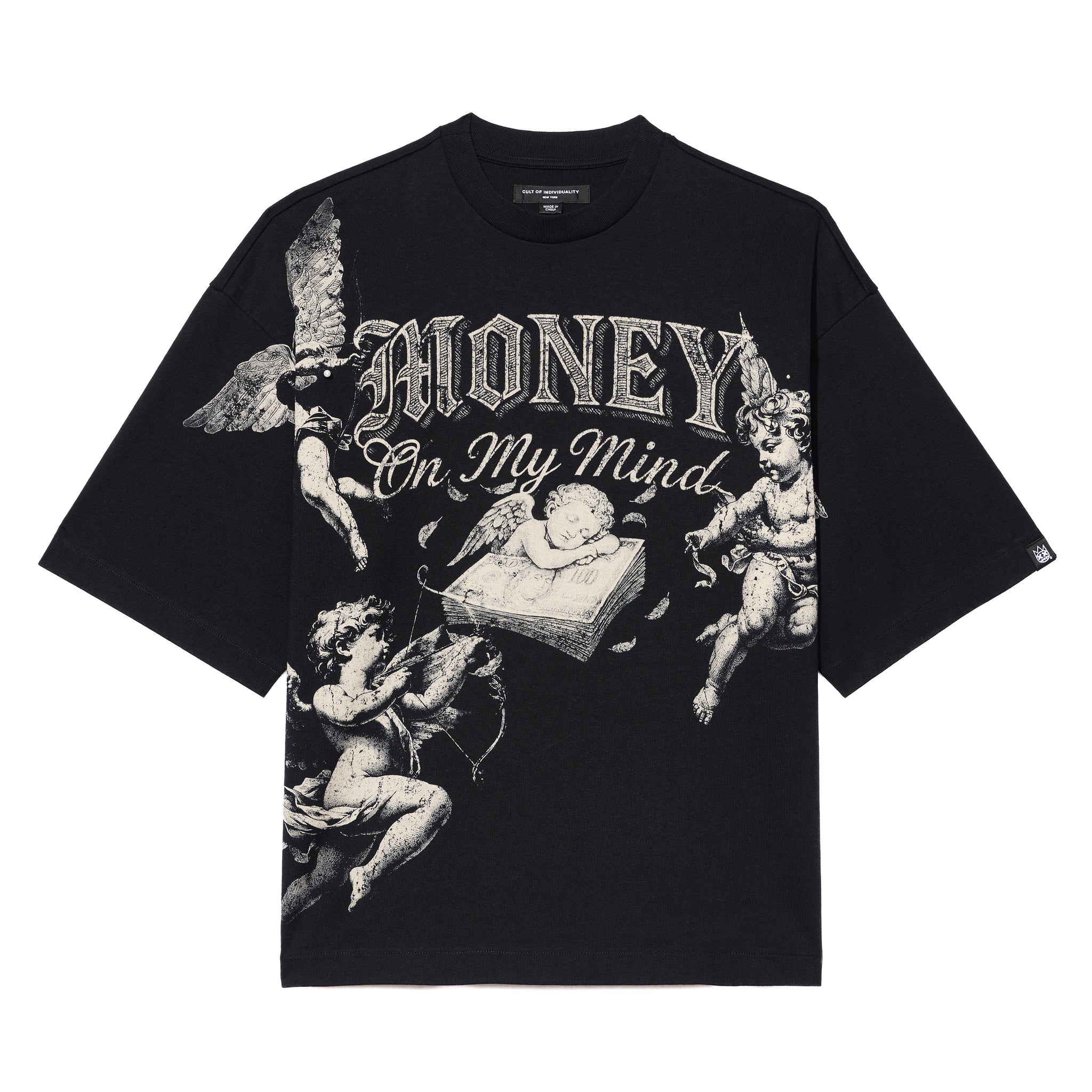 Cult Oversized T-Shirt 'Money On My Mind' 260 Gram Black