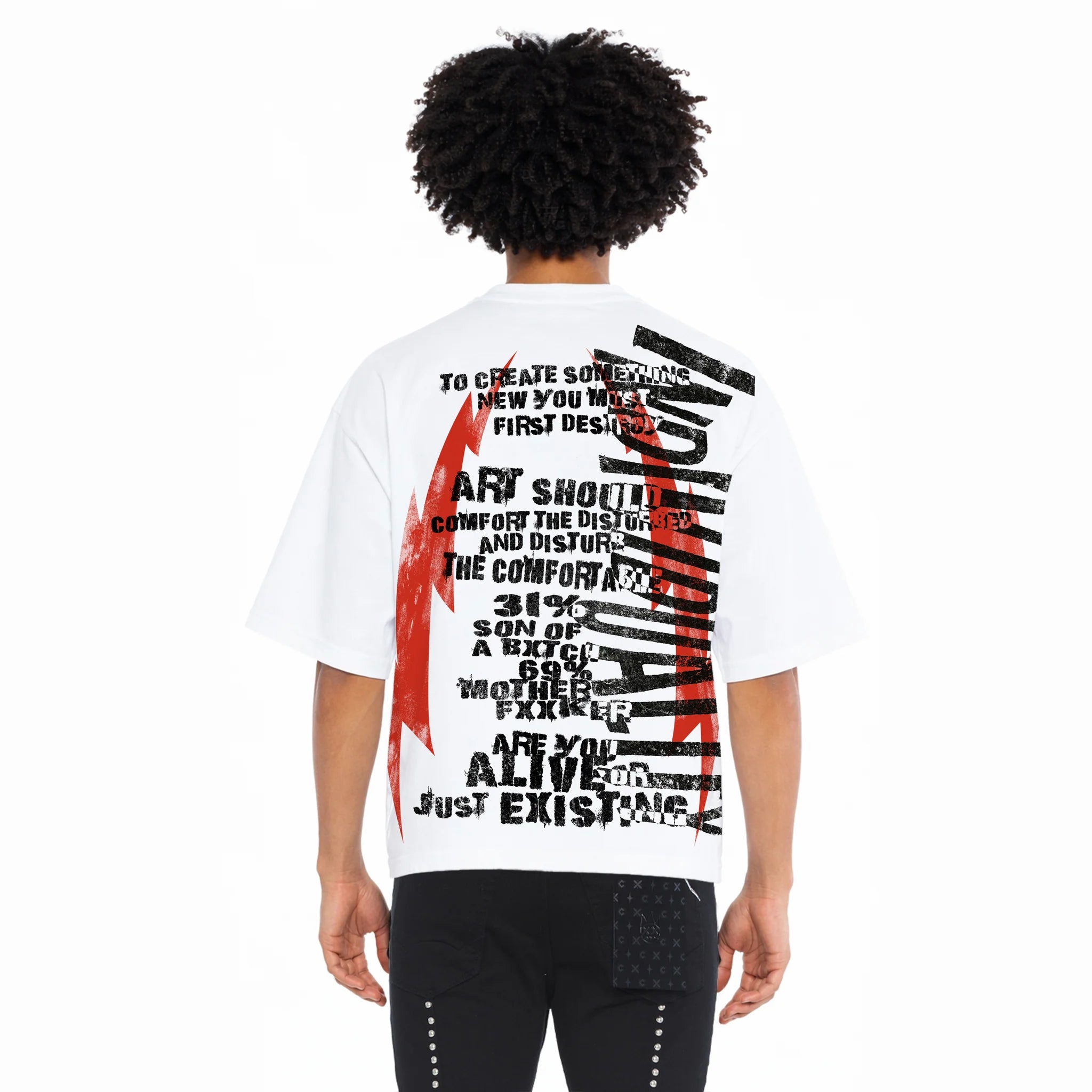 Cult Oversized T-Shirt 'Cult Anarchy' 260 Gram White