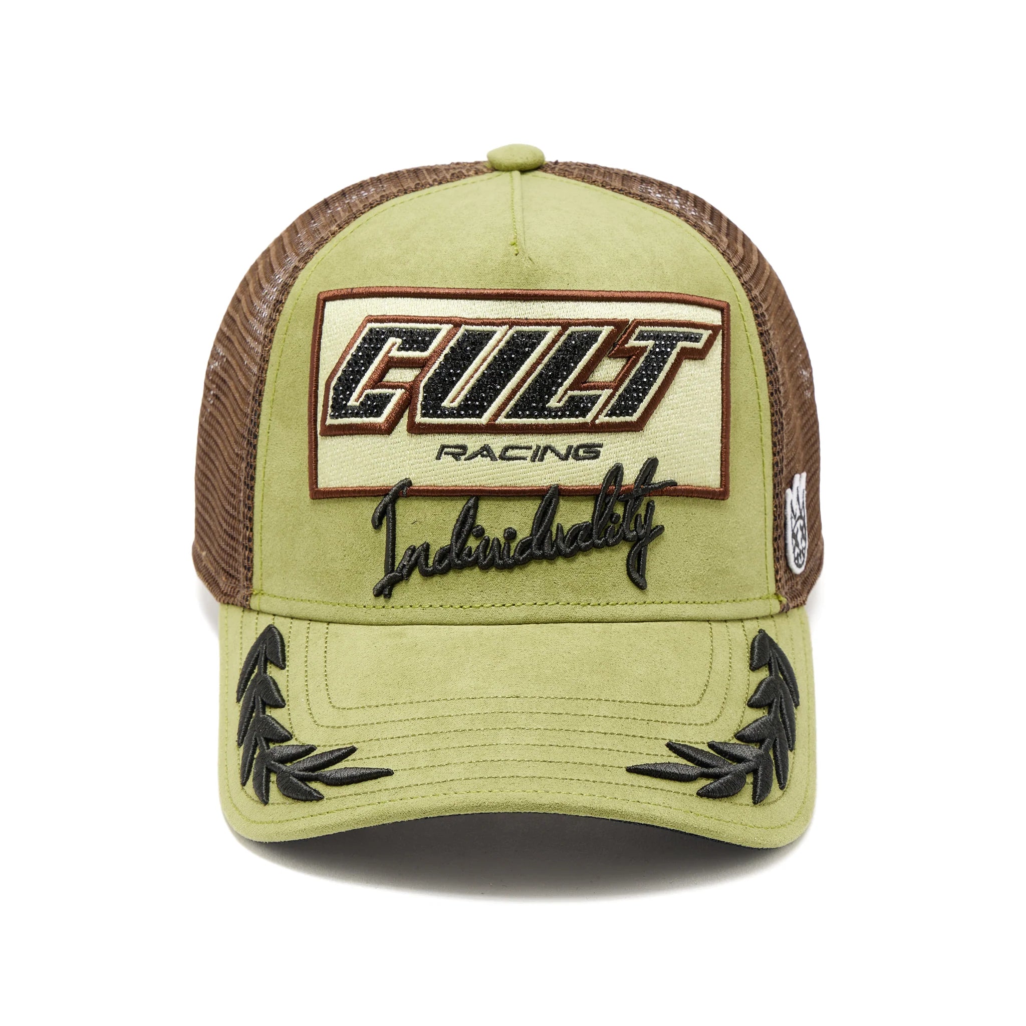 Cult's Mesh Back Trucker Hat 'Cult Racing' Olive