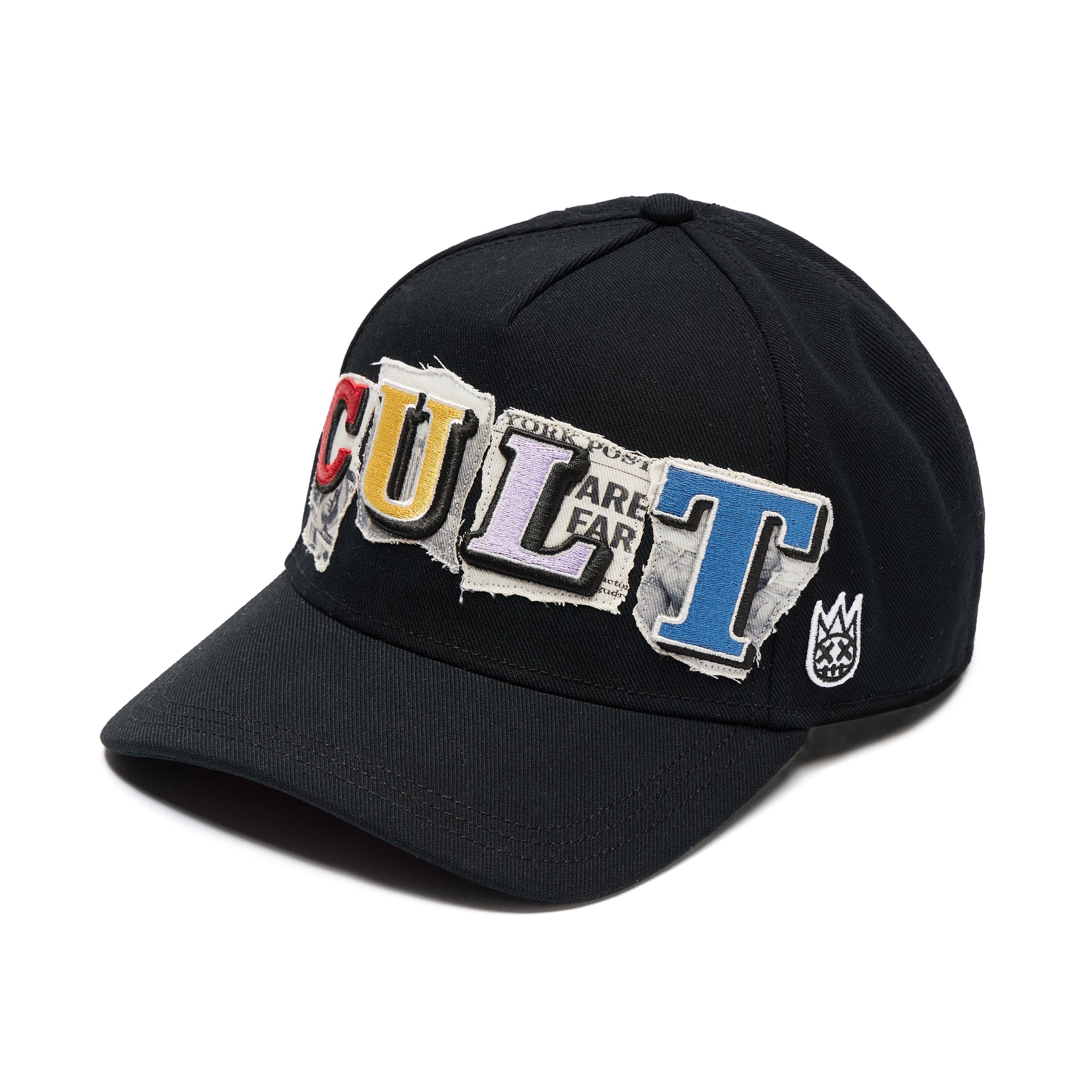 Cult Mesh Back Trucker Hat 'Cult Newsprint' Black