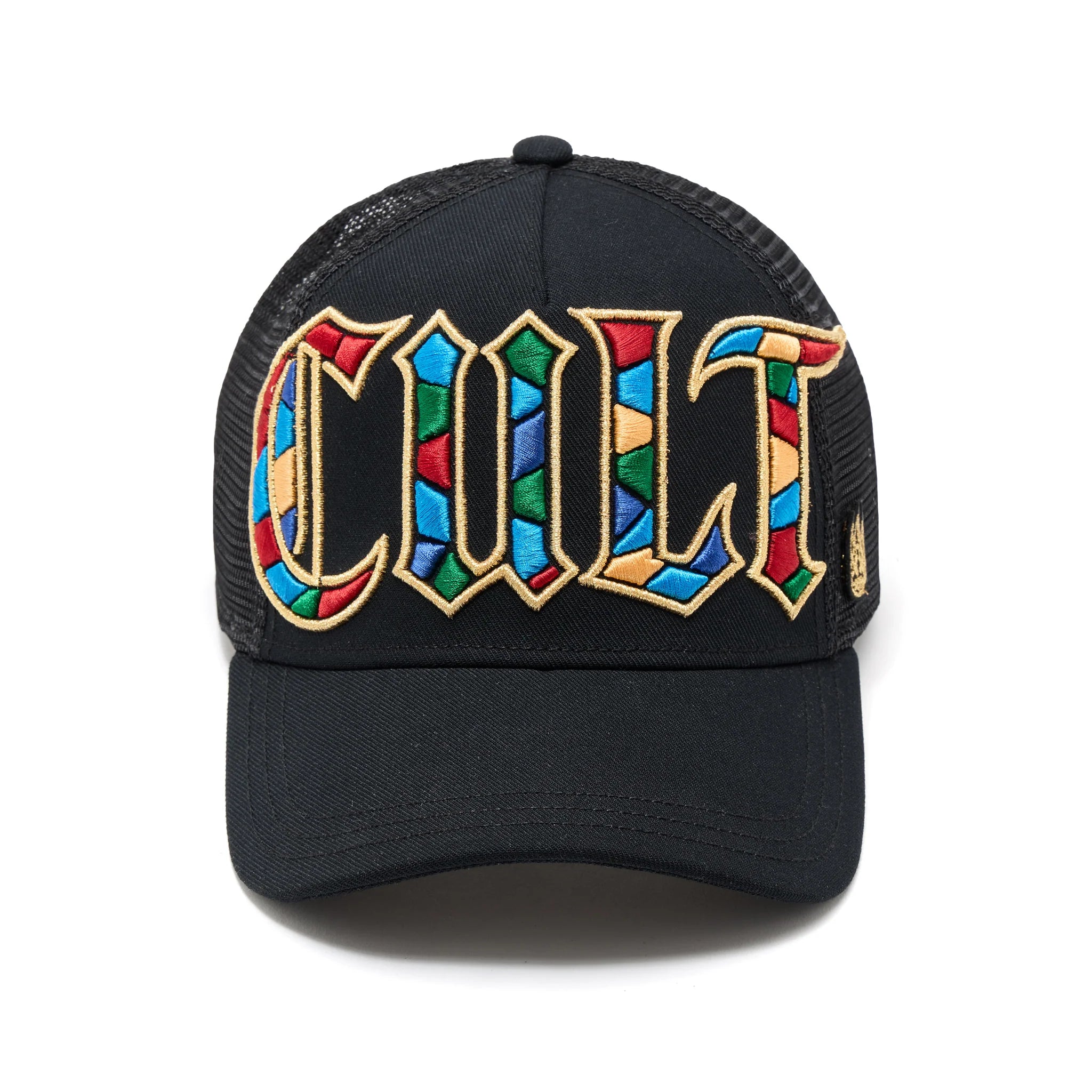 Cult's Mesh Back Trucker Hat 'Stained Glass' Black