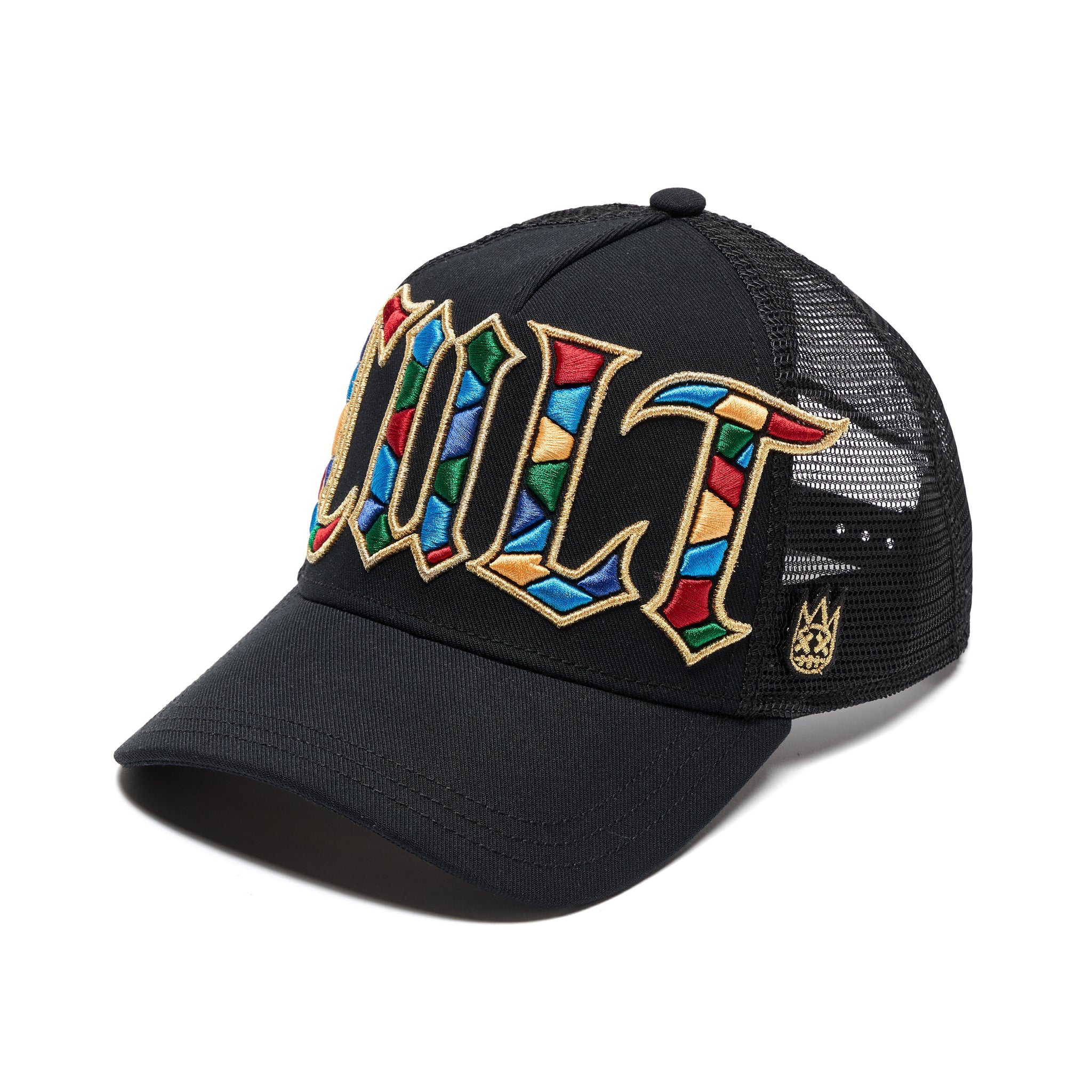 Cult's Mesh Back Trucker Hat 'Stained Glass' Black