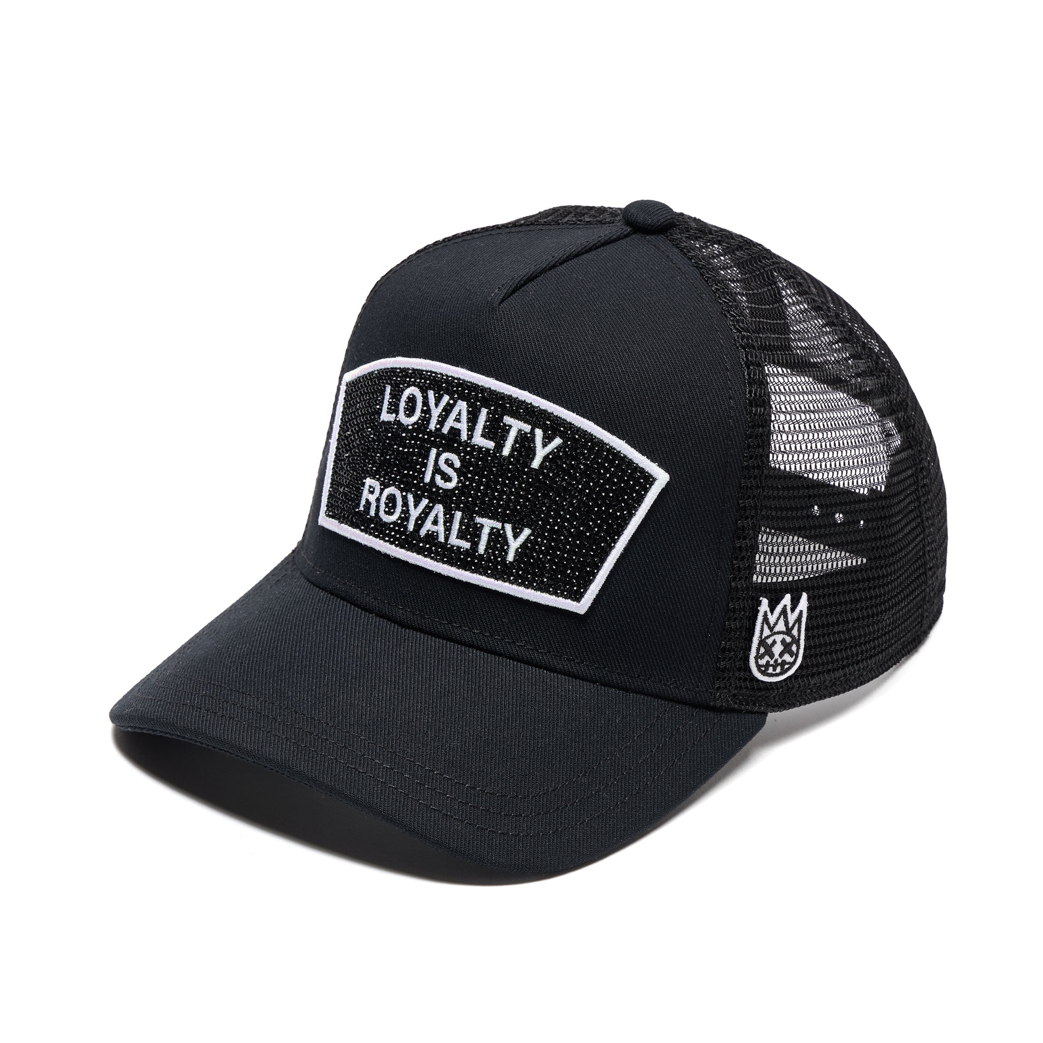 Cult's Mesh Back Trucker Hat 'Loyalty Is Royalty' Black
