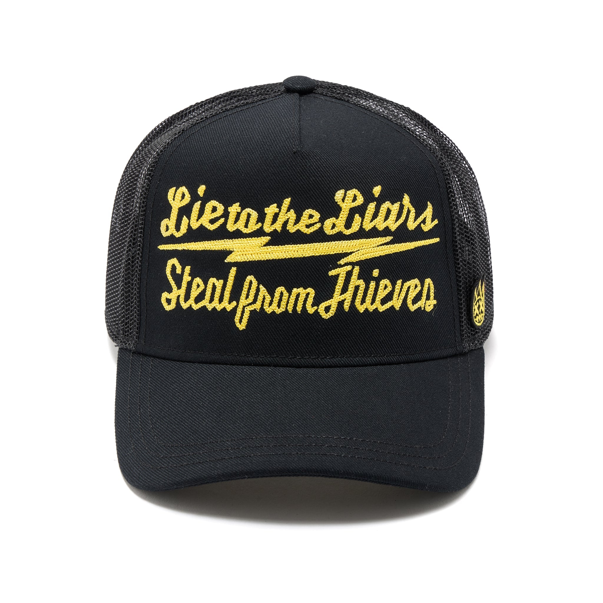 Cult's Mesh Back Trucker Hat 'Lie To The Liars' Black/Yellow