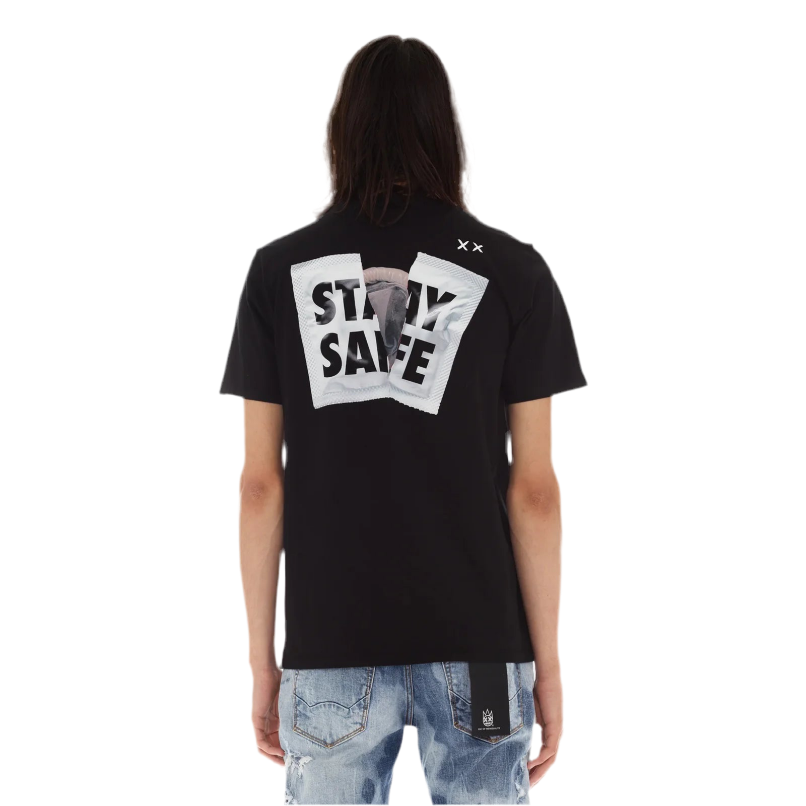 Cult "Stay Safe" Short Sleeve Crew Neck T-Shirts 'Black'
