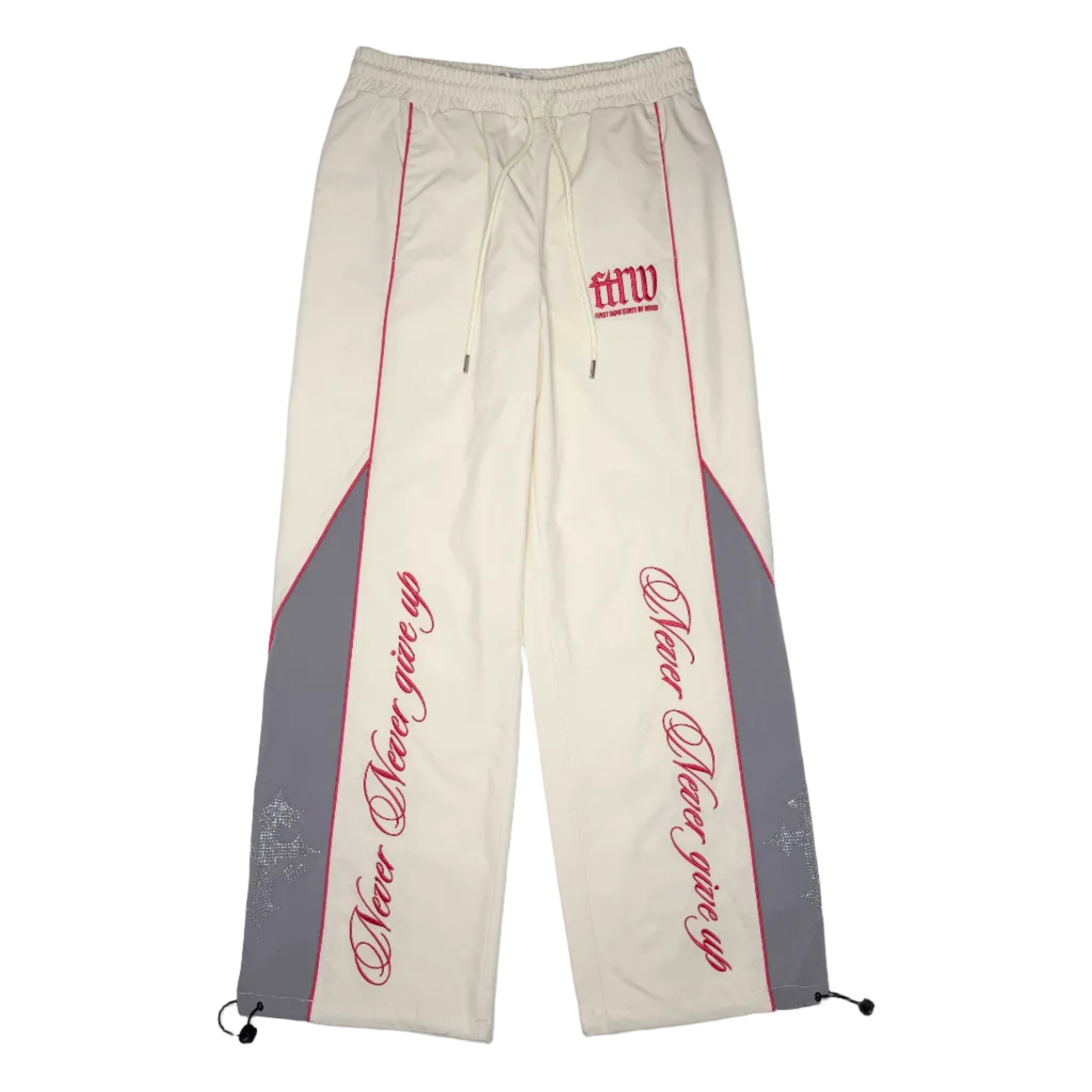 First Row "Property Of First Row" Track Pants 'Cream'