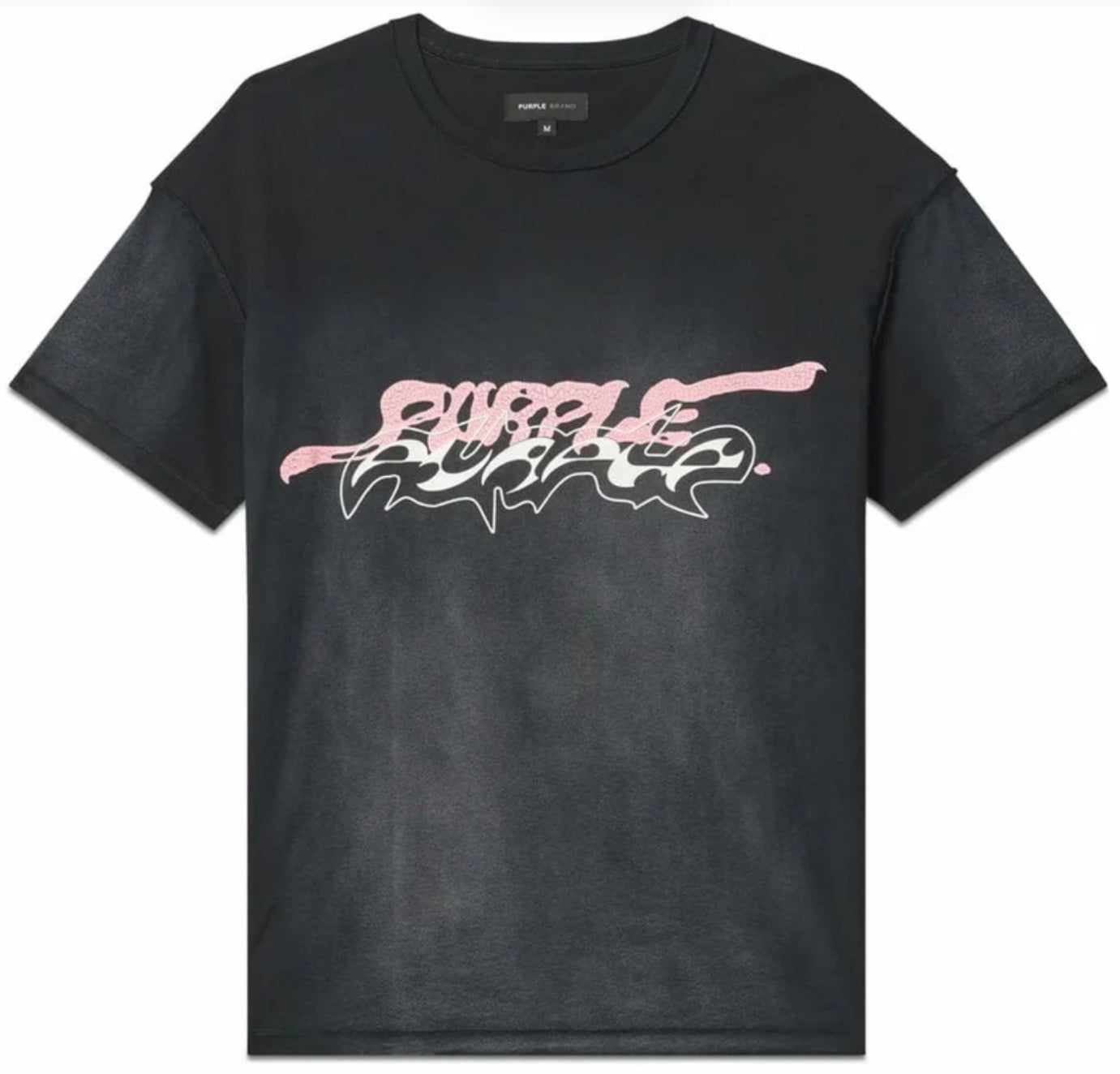 Purple Brand Textured Inside out T-Shirts “Black/Pink-White”