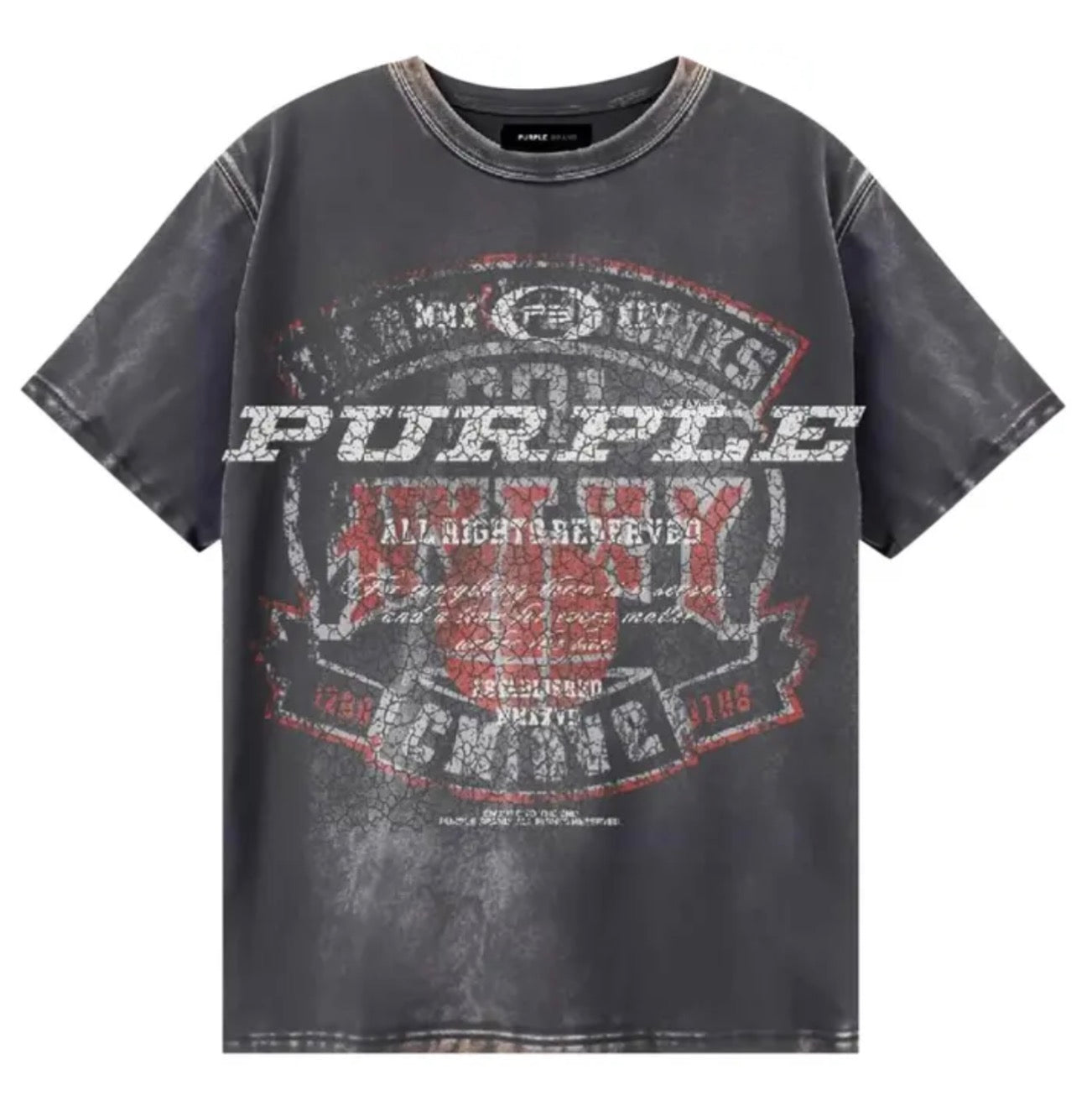 Purple Brand Textured Inside Out T-Shirts “Black/Red”