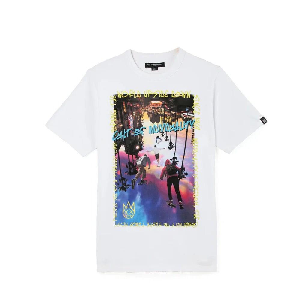 Cult "Turning The World" Short Sleeve Crew Neck T-Shirts 'White'