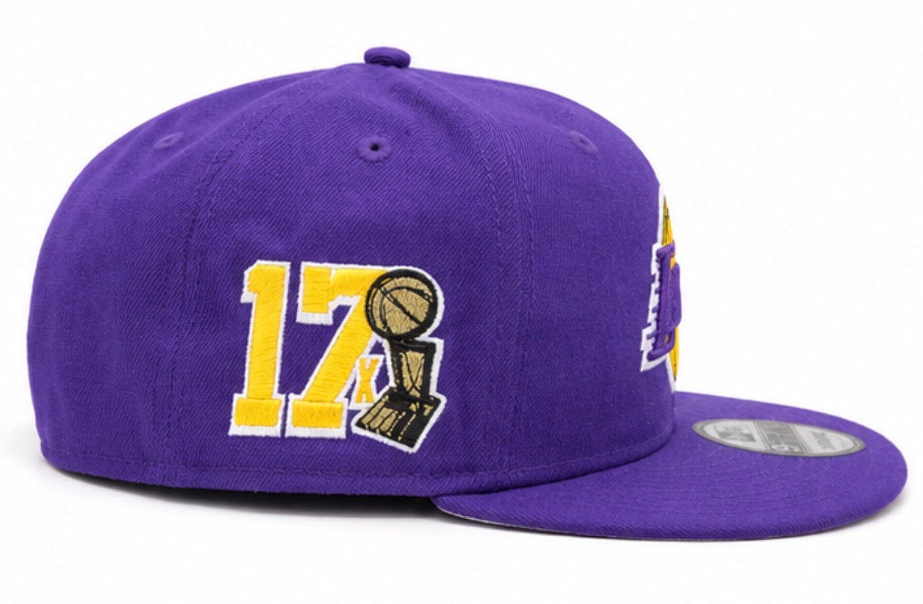 New Era Los Angeles Lakers 17x Championship Snapback Hats 'Purple'