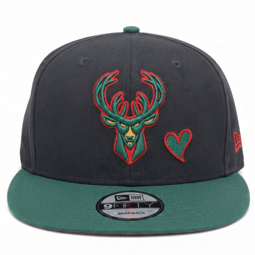 New Era Milwaukee Bucks Valentine's Hat 'Black/Green/Red'