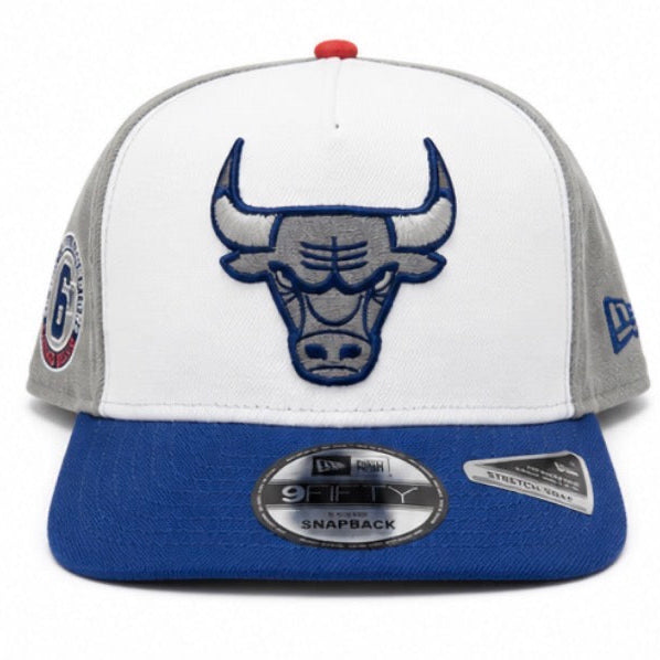 New Era Chicago Bulls A-Frame Snapback Hat 'White/Blue'