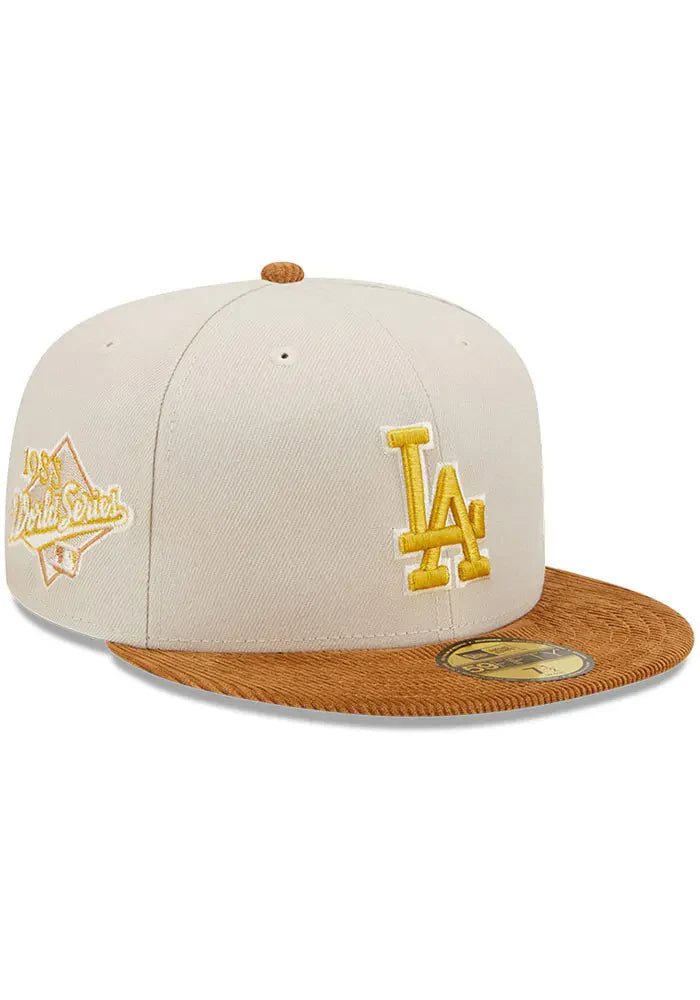 New Era Los Angeles Dodgers Corduroy Brim Fitted Hat 'Beige'