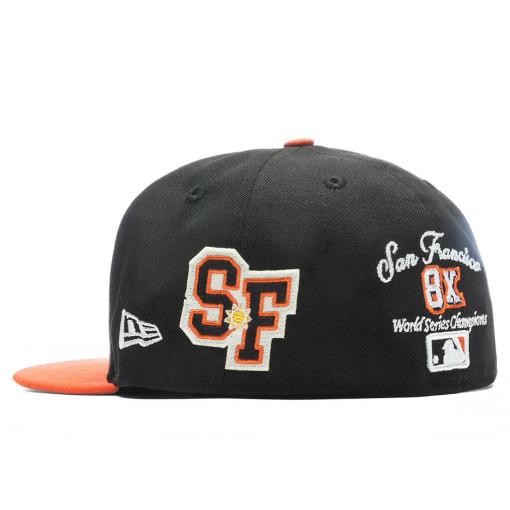 New Era San Francisco Giants Letterman Fitted Hat 'Black/Orange'