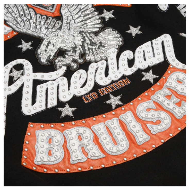 Pelle Pelle Bruiser Varsity Jackets "Black/Orange"