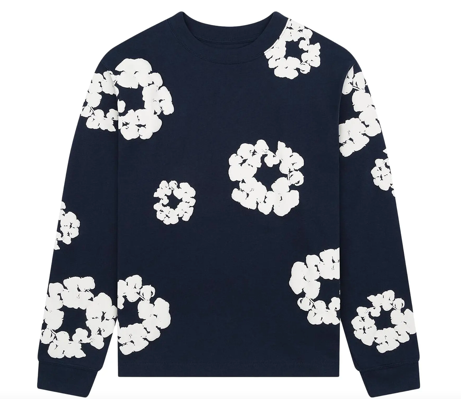 Denim Tears Long-Sleeve Wreath T-Shirts 'Navy'