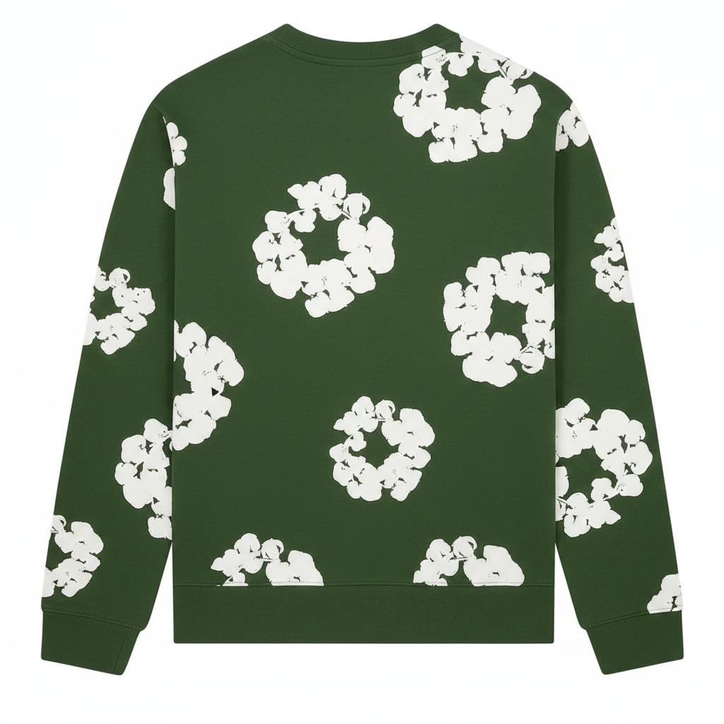 Denim Tears Long-Sleeve Wreath T-Shirts 'Green'