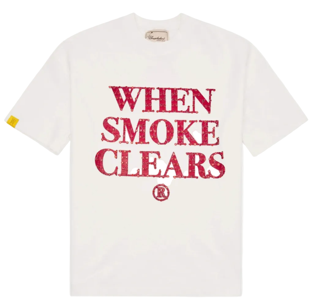 When Smoke Clears Diamond T-Shirts ‘Bone-White/Red’