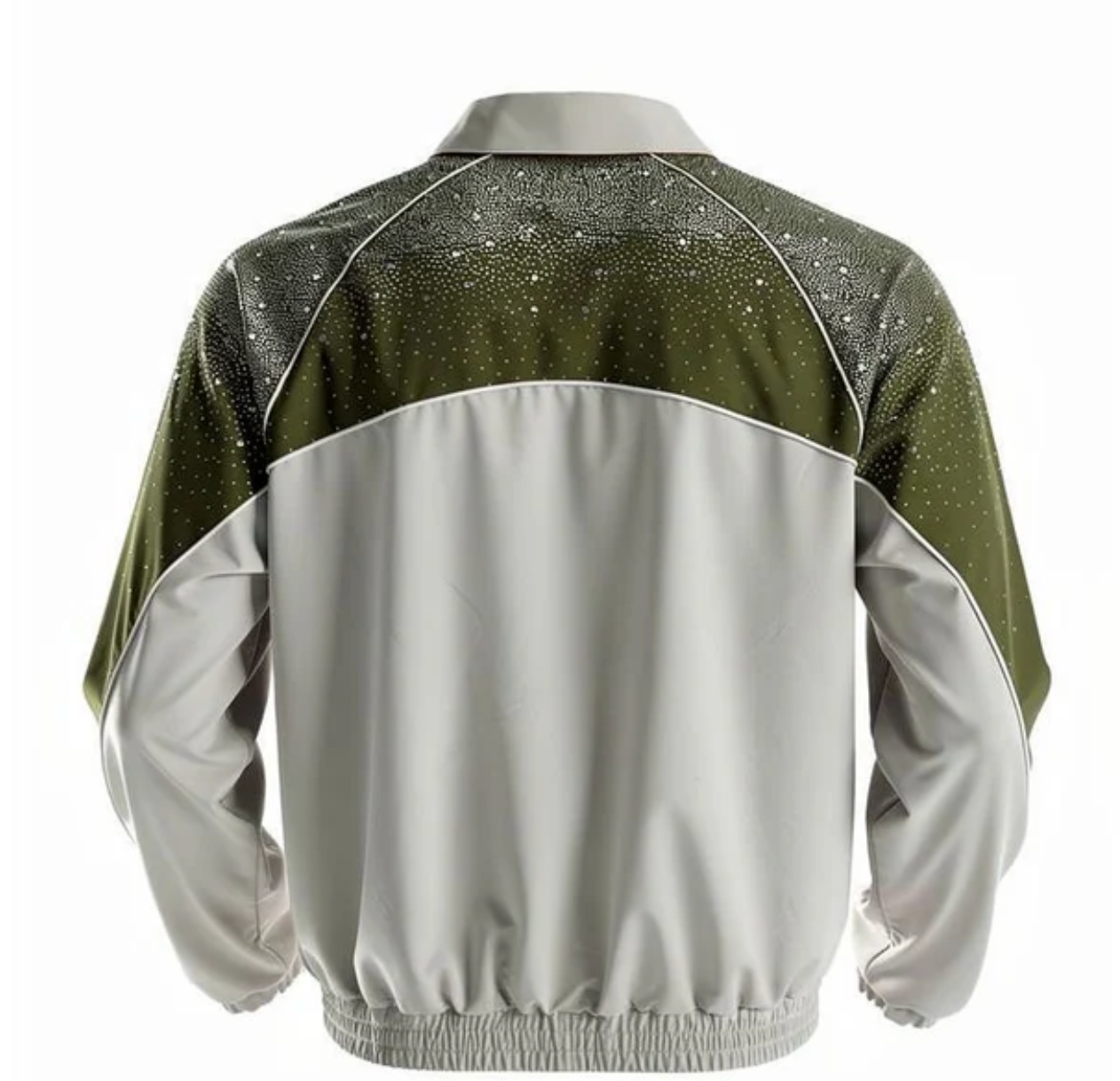Mens Kindred Nylon Rhinestone Jacket 'Khaki Green'