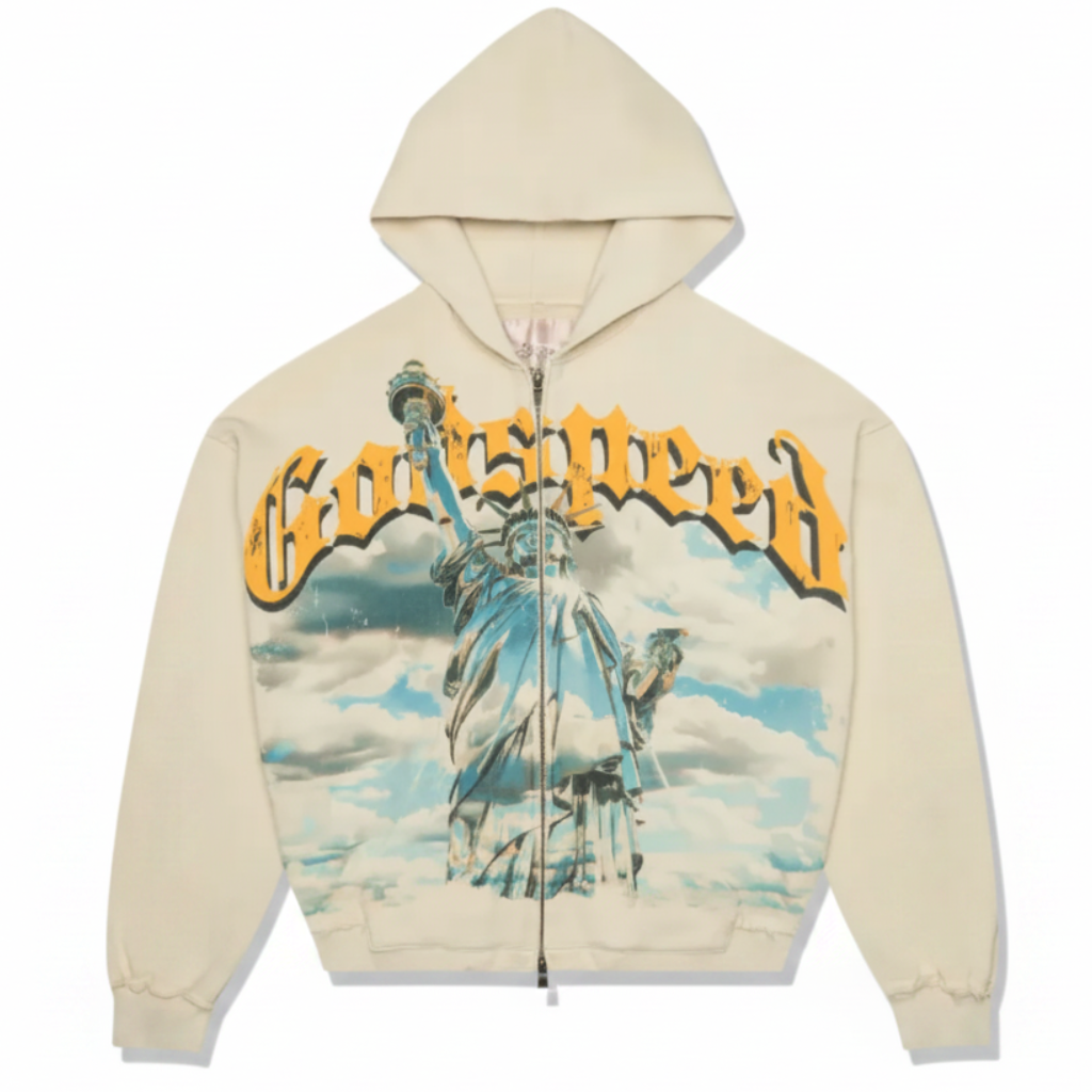 GodSpeed Chrome Liberty Zip Hoodies V2 (Bone)