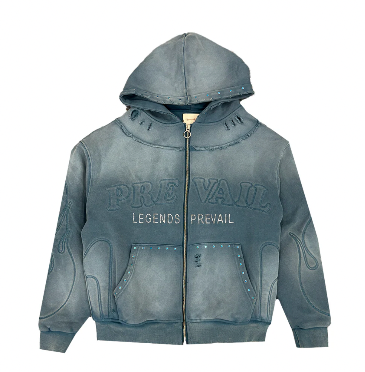 Legends Prevail Zip Up Hoodies "Wash Blue"