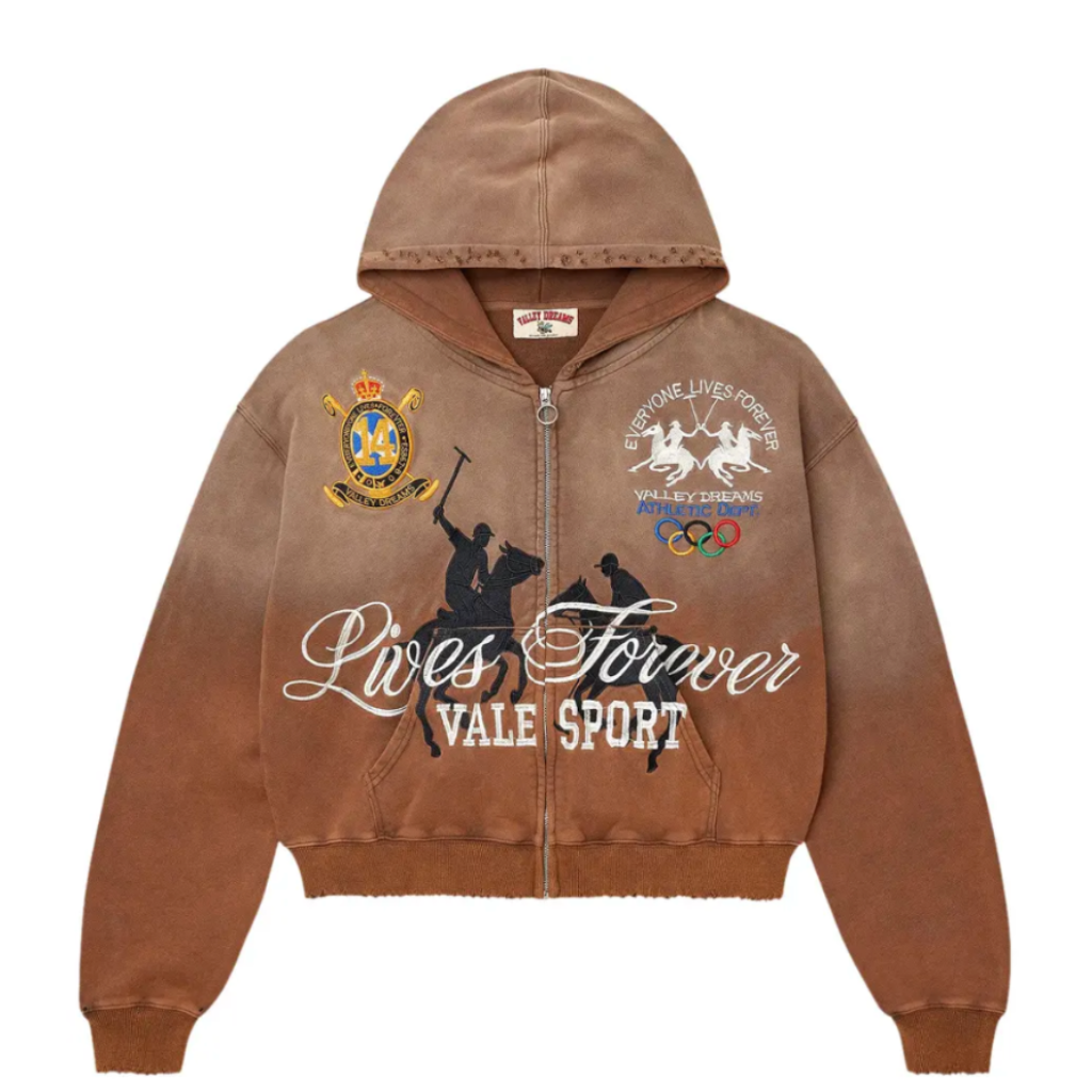 Vale Forever Rockefeller Zip-Up Hoodie 'Brown'