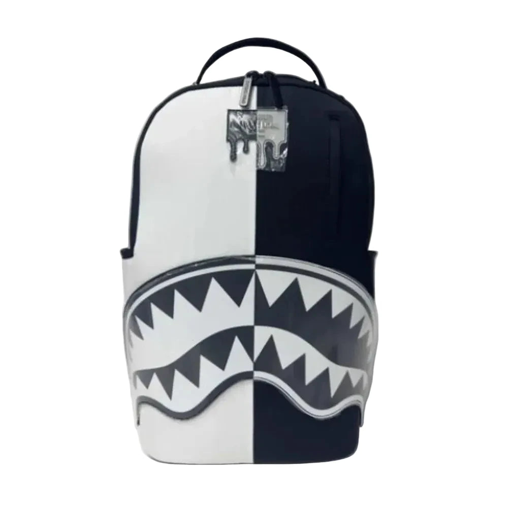 Sprayground Shark Central Black and White Stencil Backpack