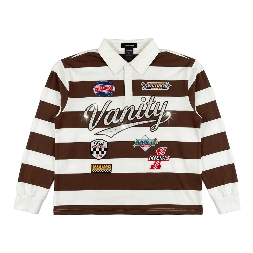 Kindred Vanity Stripe Patch Polo 'Brown'