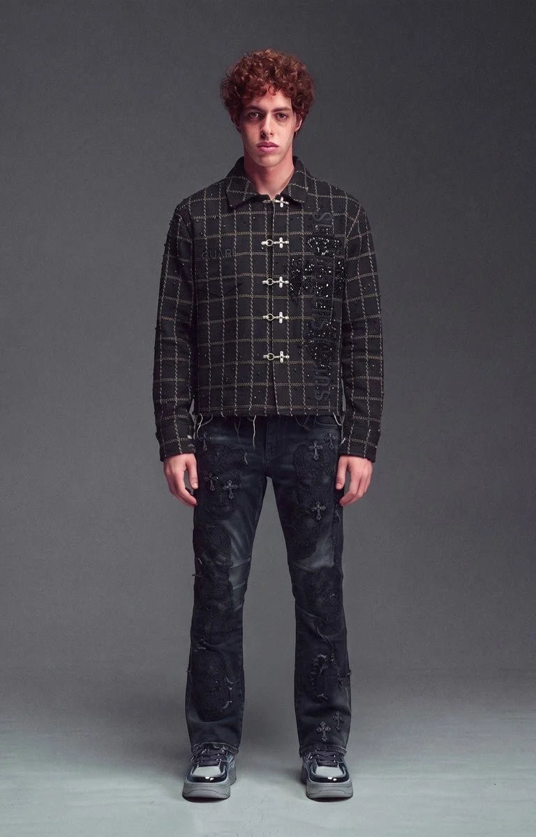 Guapi Plaid T-Shirt 'Obsidian Black'