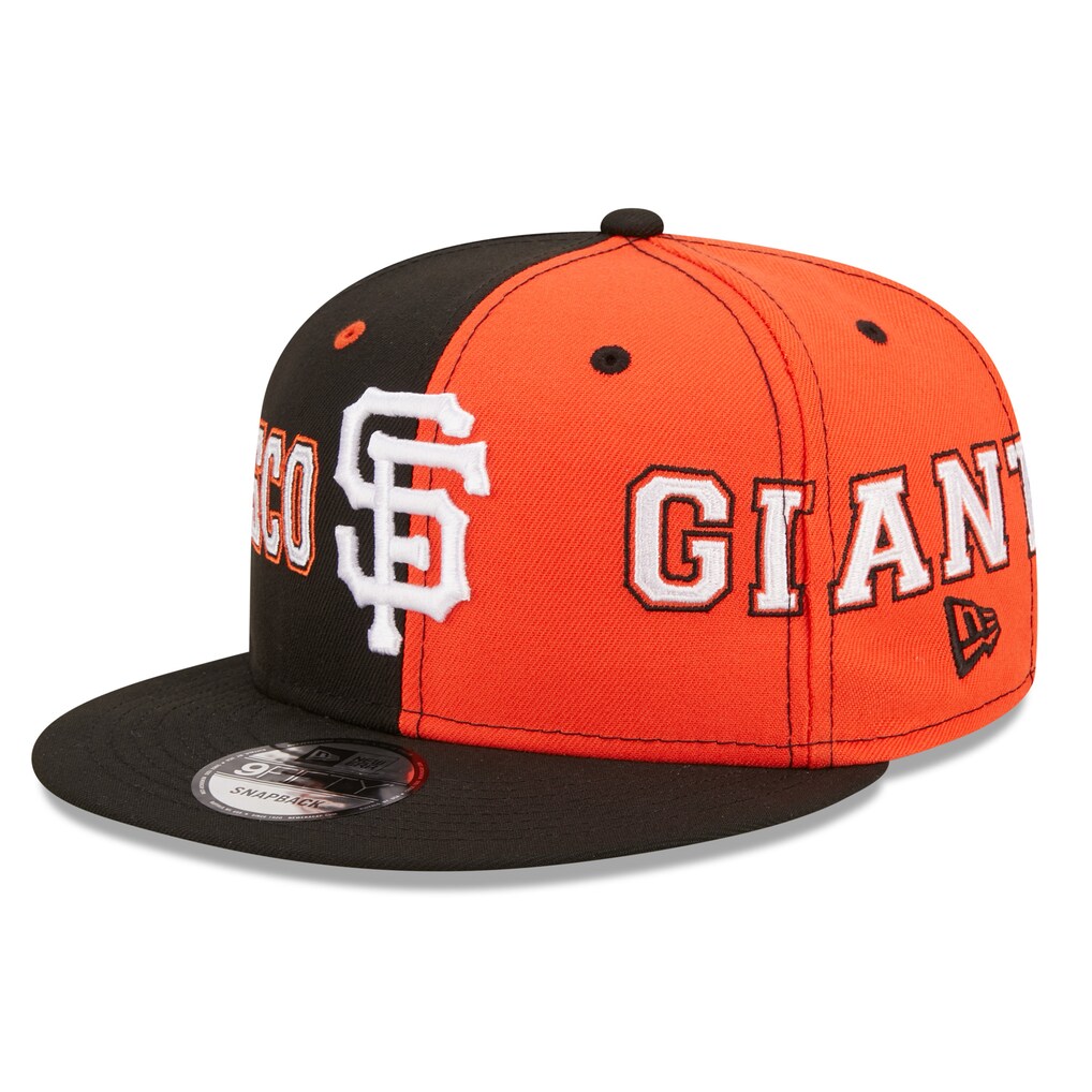 New Era San Francisco Giants Black/Orange Team Split Snapback Hat
