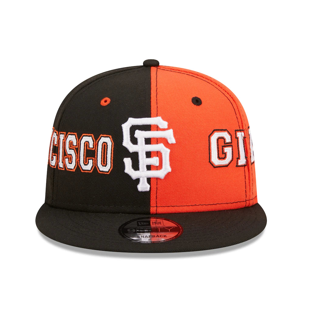 New Era San Francisco Giants Black/Orange Team Split Snapback Hat