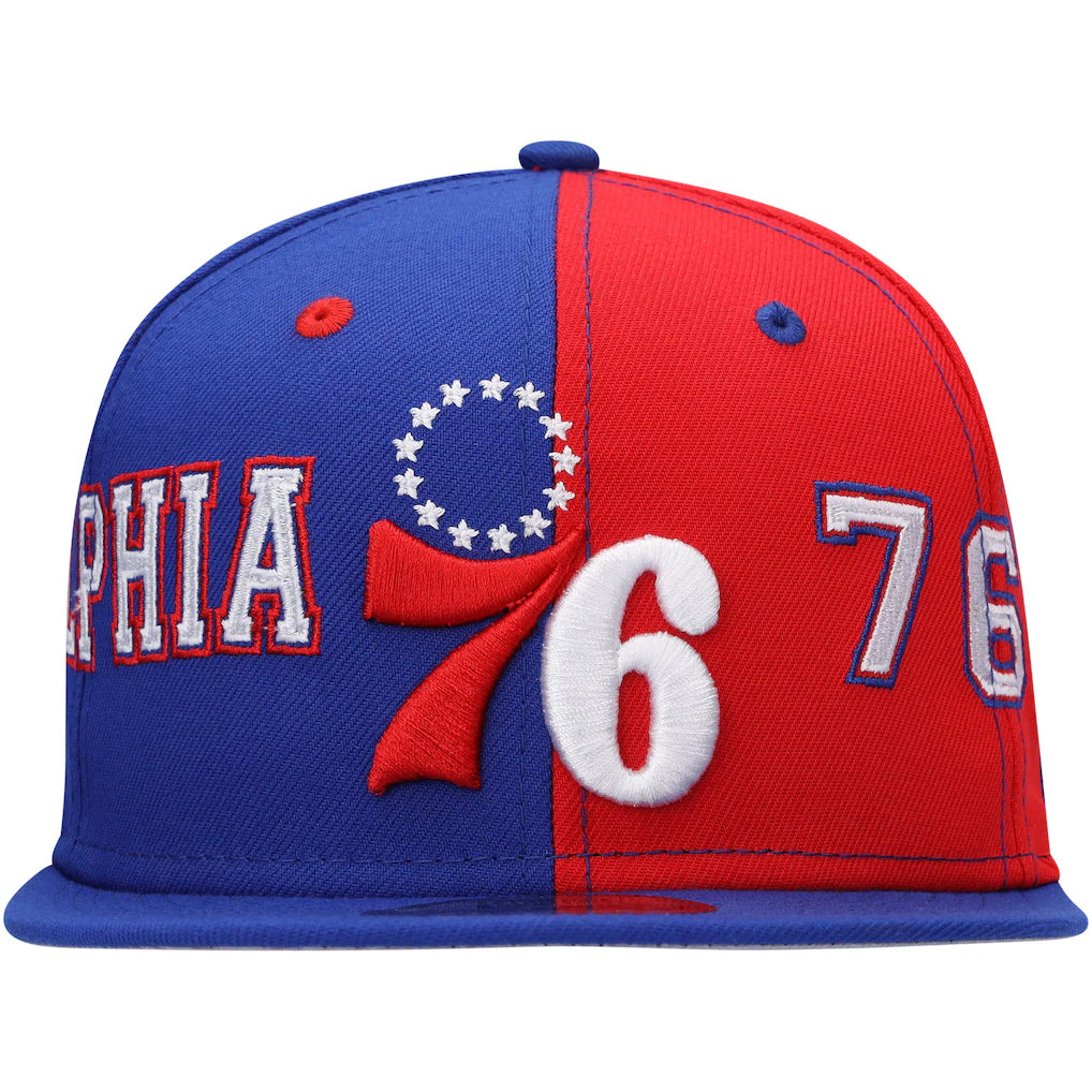 Philadelphia 76ers New Era Royal/Red Team Split 9FIFTY Snapback Hat