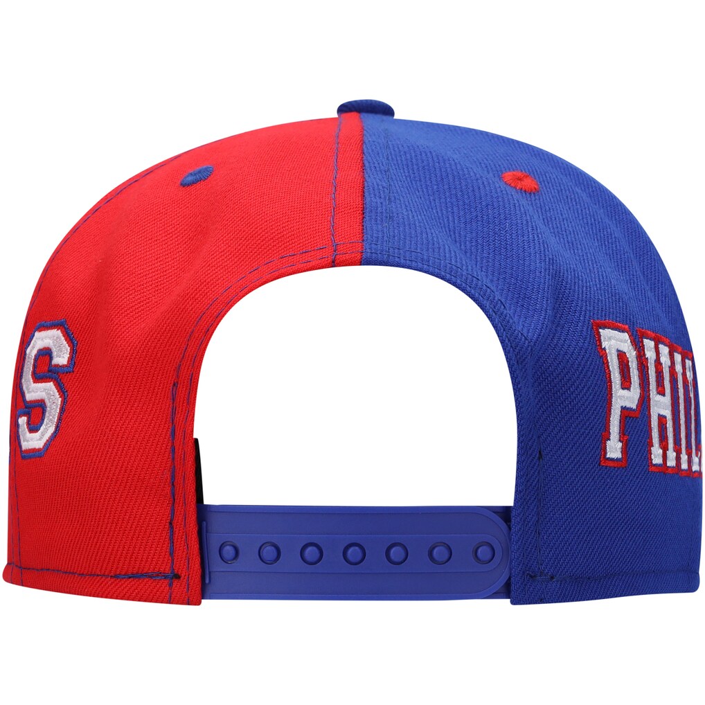 Philadelphia 76ers New Era Royal/Red Team Split 9FIFTY Snapback Hat