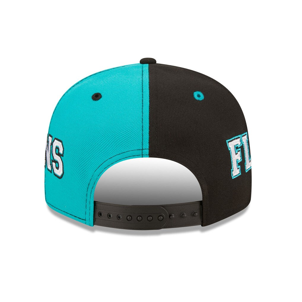 Florida Marlins New Era Team Split 9FIFTY Snapback Hat 'Black/Teal'