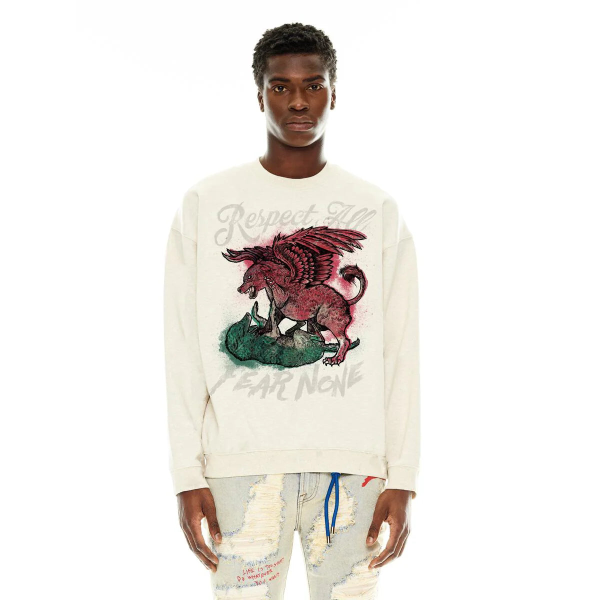 Cult "Respect To All" Crewneck Fleece 'Winter White'