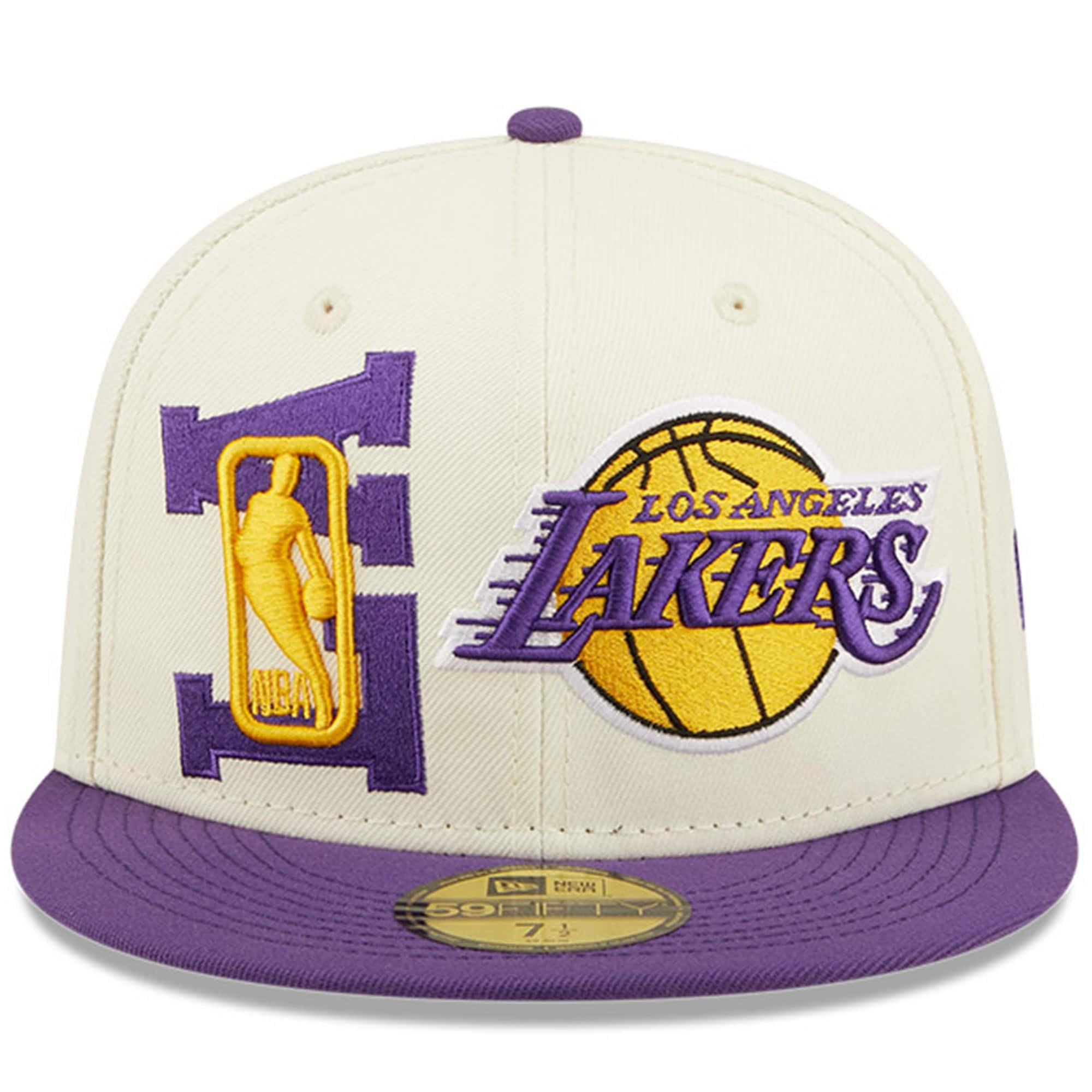 New Era Los Angeles Lakers 2022 NBA Draft Fitted Hat 'Cream/Purple'