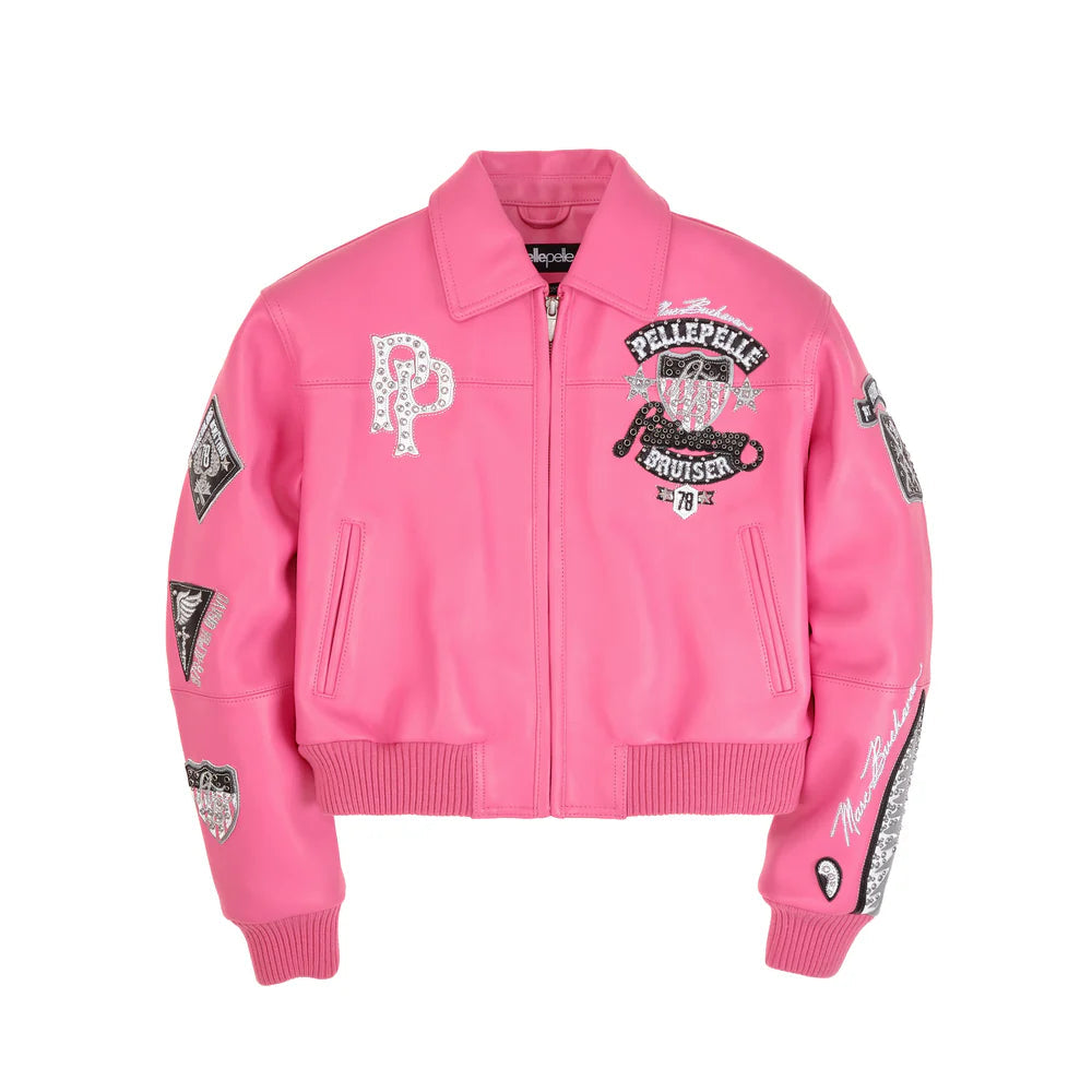 Woman's Pelle Pelle Bruiser Crop Jackets 'Pink'