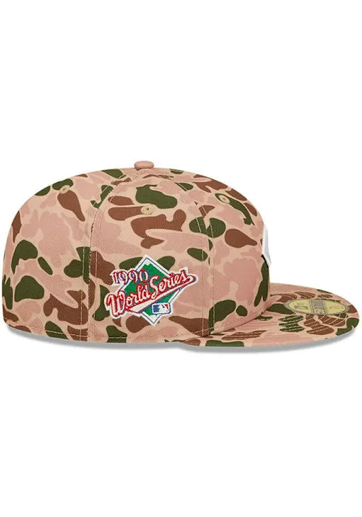 New Era Cincinnati Reds Mens Tan 59FIFTY Fitted Hat 'Duck Camo'