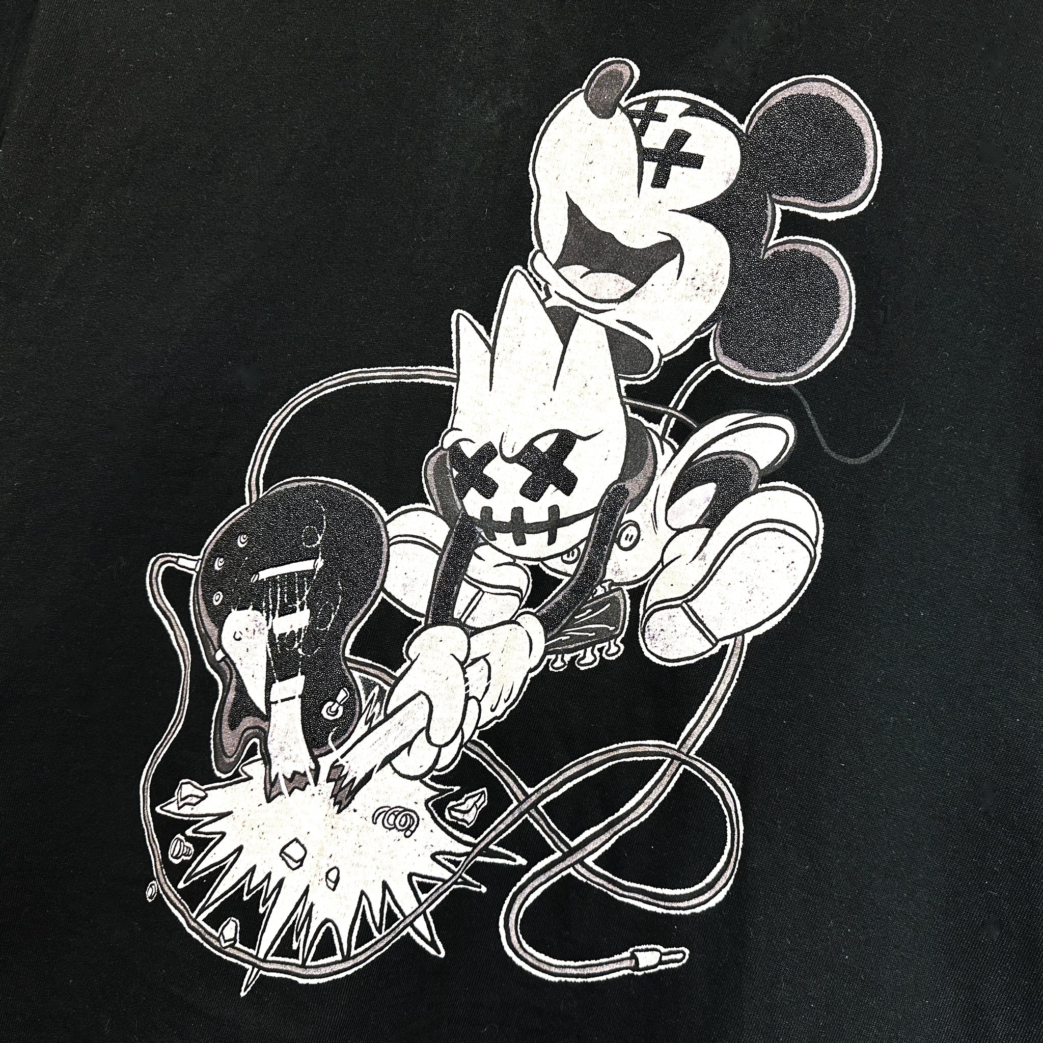 Cult's Oversized Heavyweight Boxy Short Sleeve Crew Neck T-Shirts "No Music No Life" 'Black'