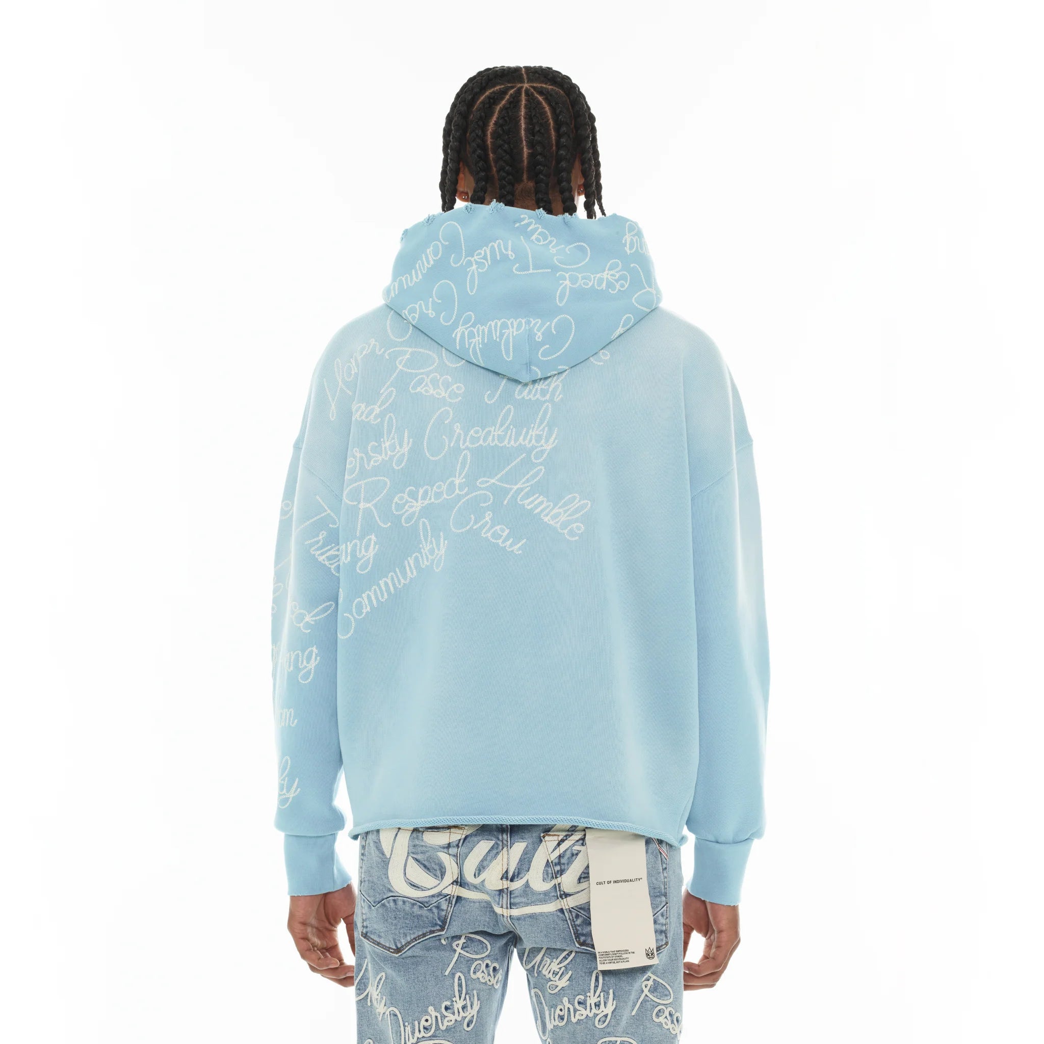 Cult's Pullover Novelty Hoodies "Community" 'Blue Glow'
