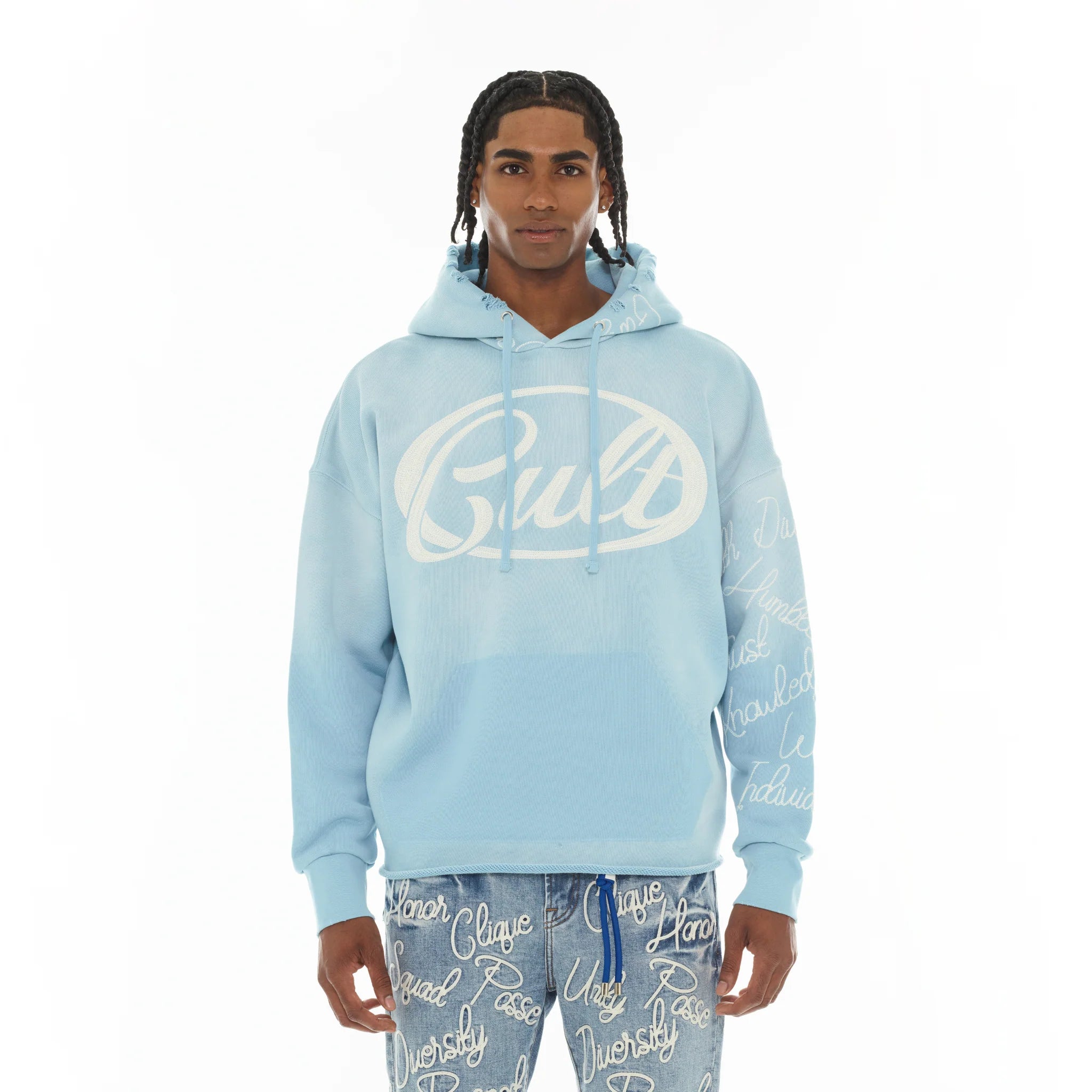 Cult's Pullover Novelty Hoodies "Community" 'Blue Glow'