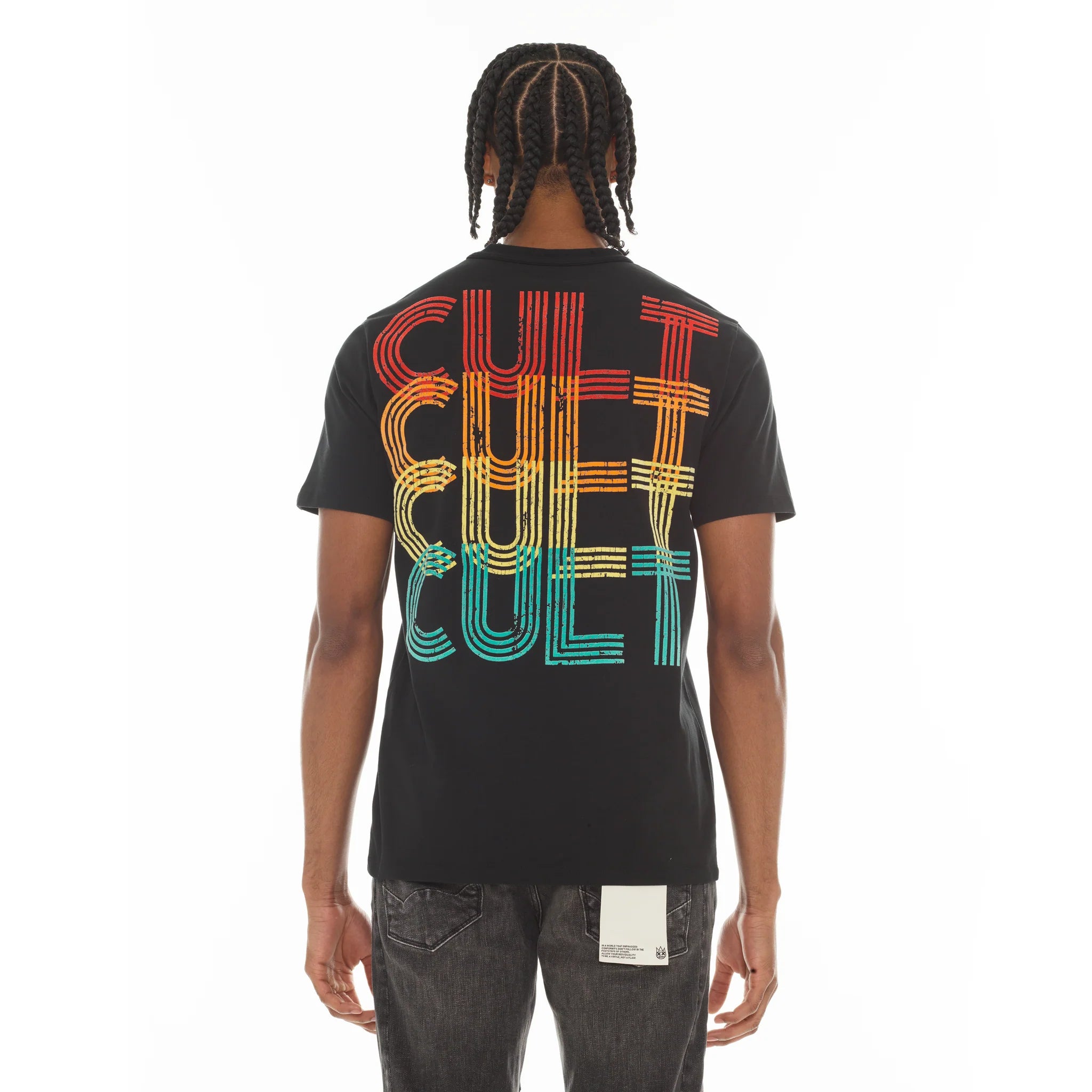 Cult's Heavyweight Short Sleeve Crew Neck T-Shirts "Billiards" 'Black'