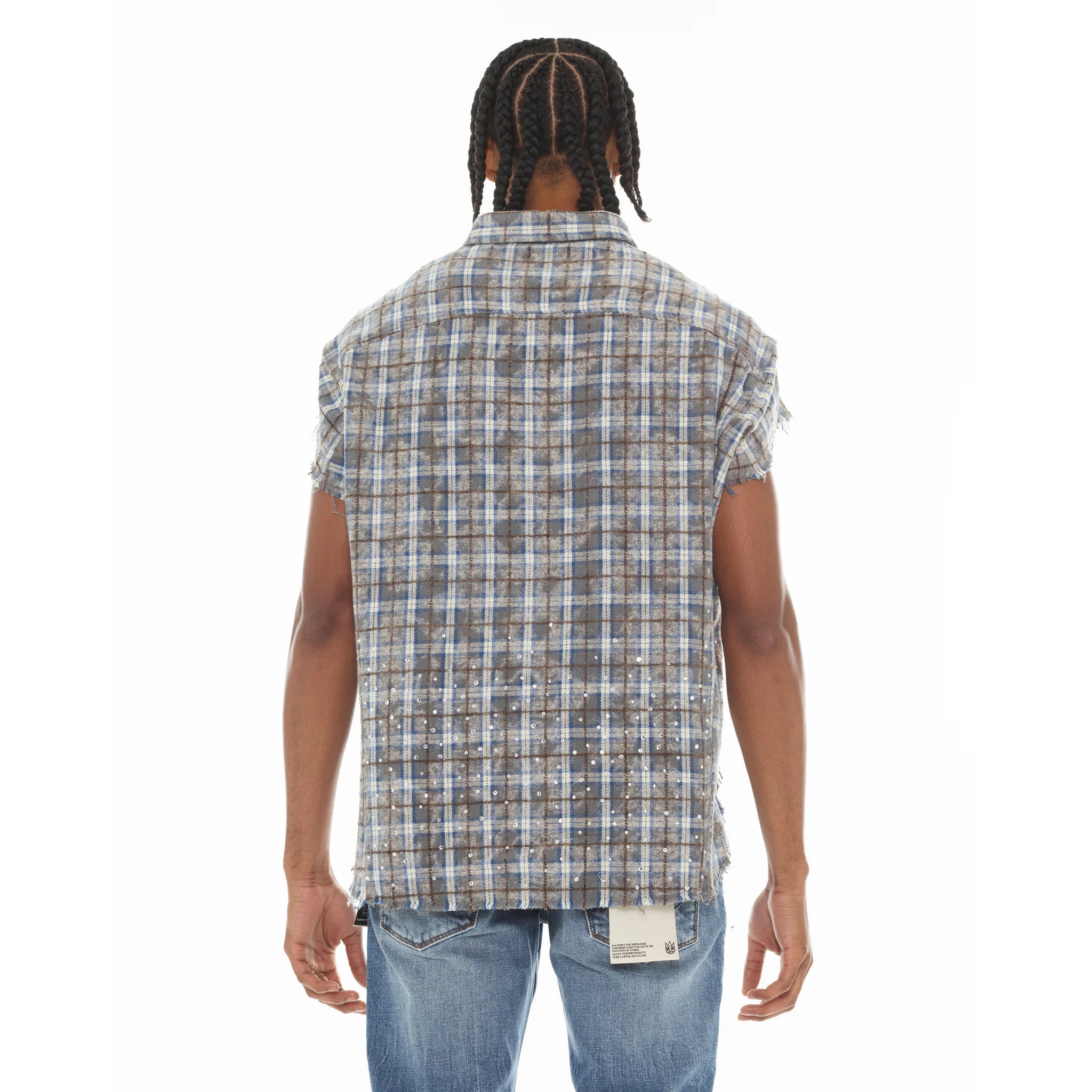 Cult's Sleeveless Woven T-Shirts 'Sky Blue'
