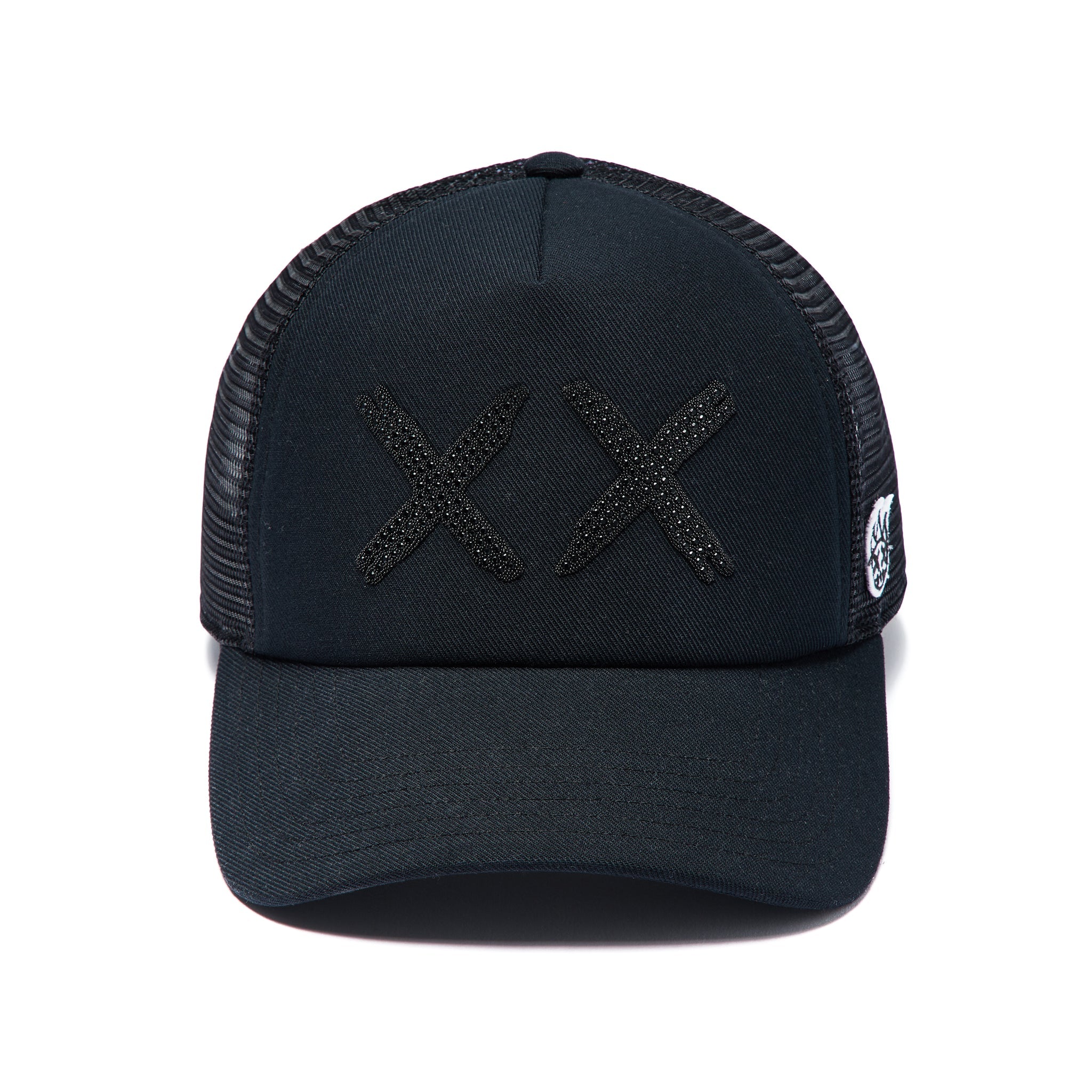 Cult's Black Crystals Mesh Trucker Hat "XX" Logo 'Black'