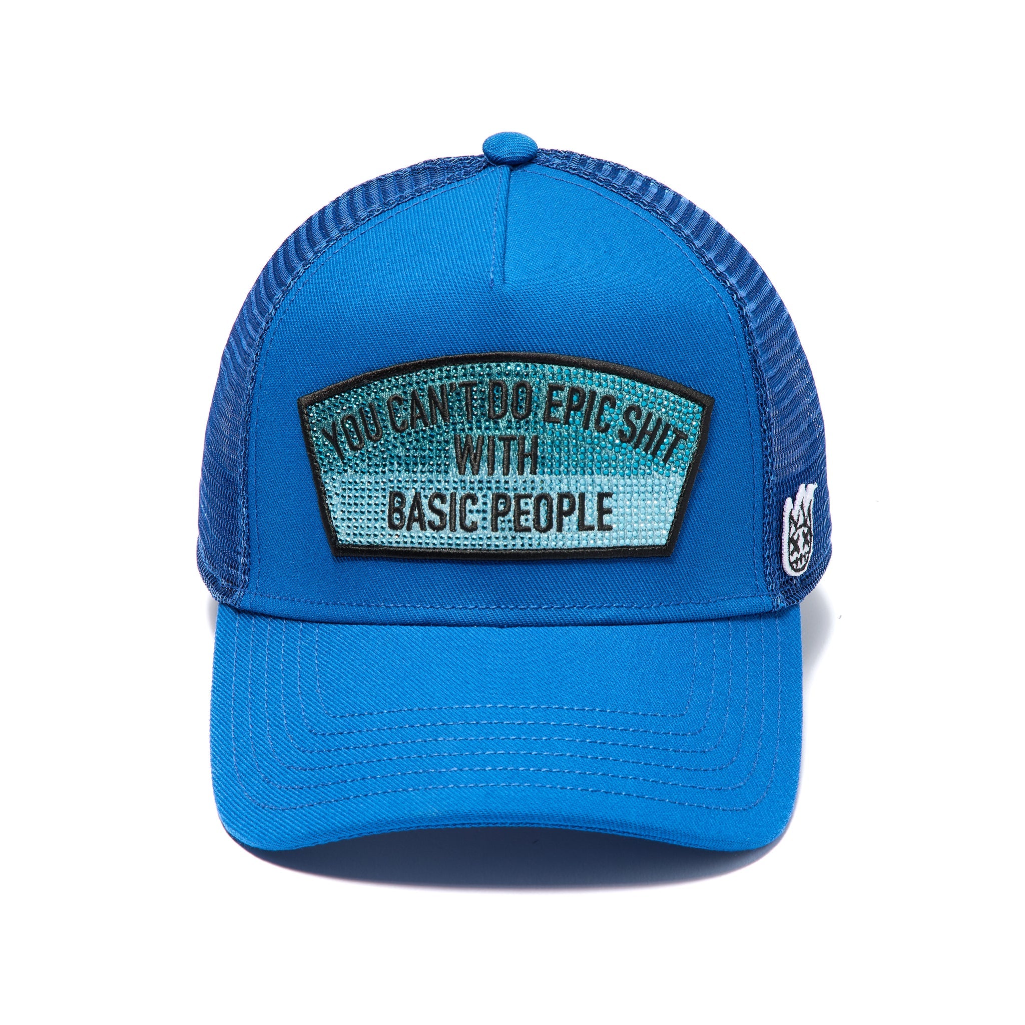 Cult's Mesh Trucker Hat "Epic Shit" Crystals 'Turkish Blue'
